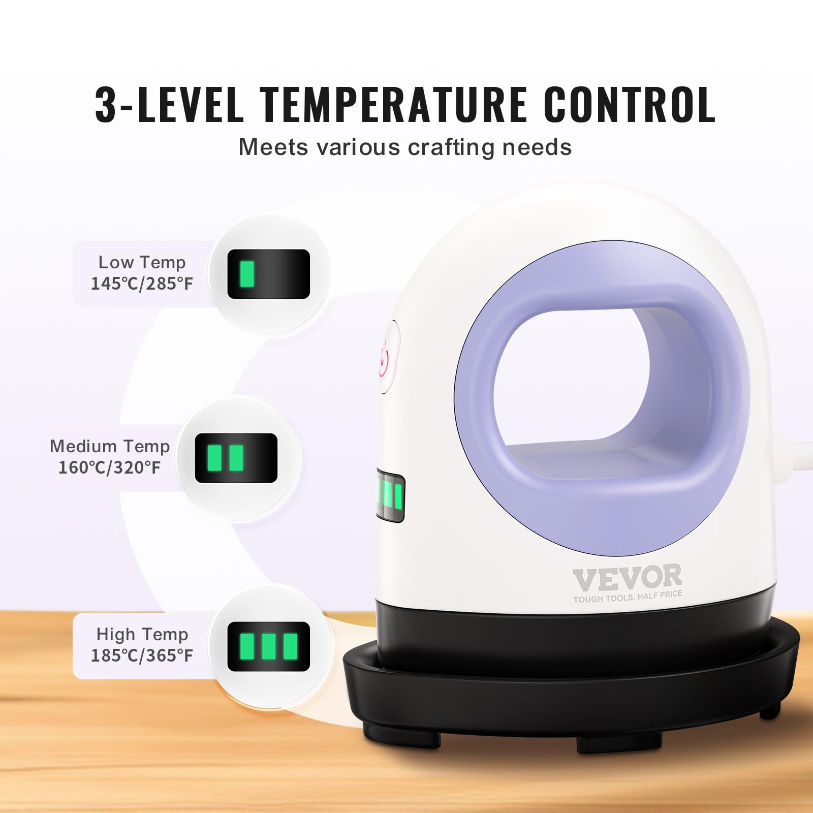 Foto 4 pulgar | Máquina De Prensado En Caliente Vevor Mini Con 3 Ajustes De Calor Y Apagado Automático - Venta Internacional.