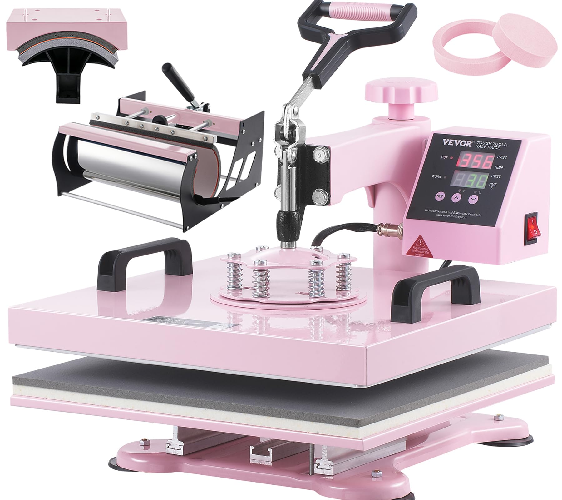 Foto 2 pulgar | Máquina De Prensado Térmico Vevor 38x38 Cm Para Camisetas 5 En 1 Rosa - Venta Internacional.