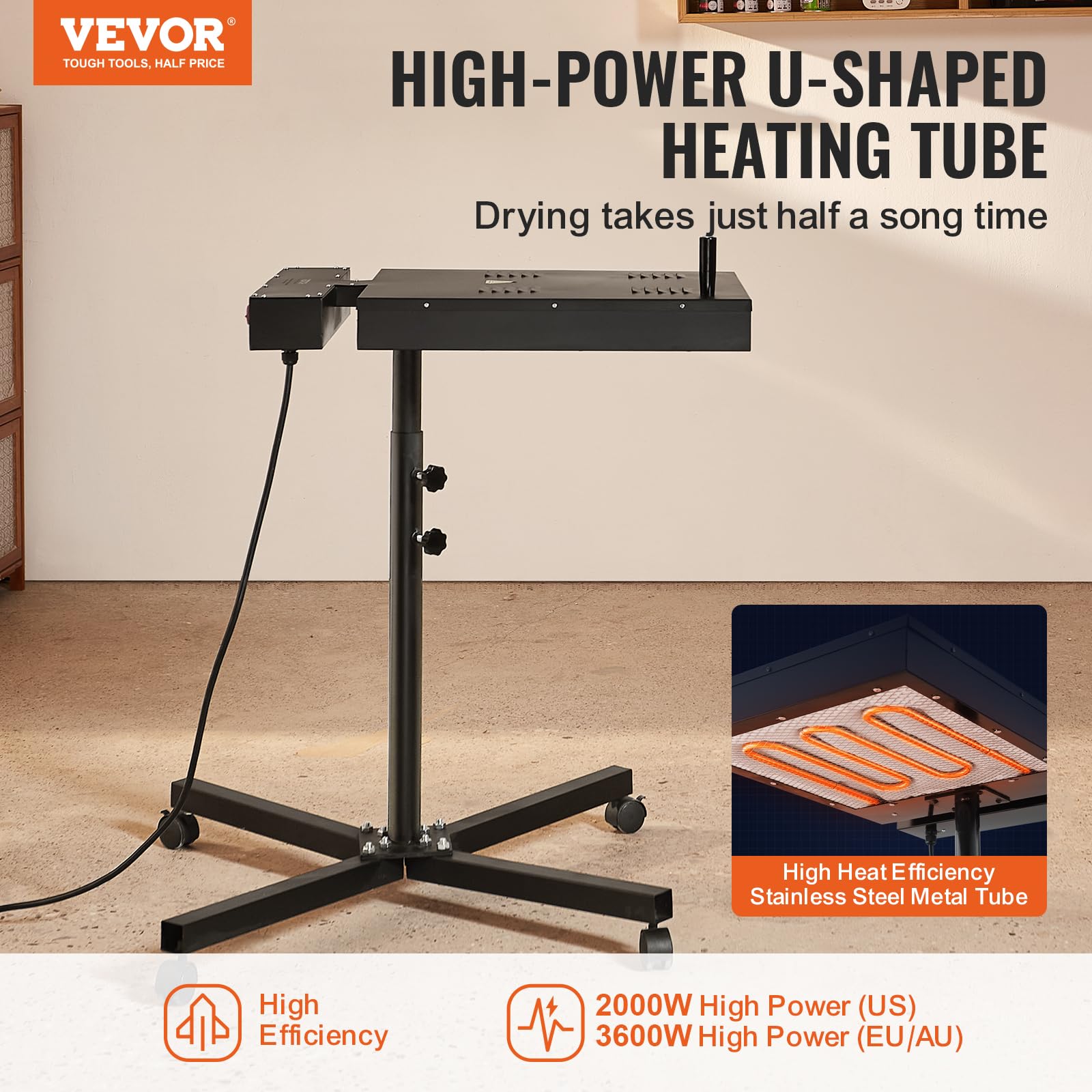 Foto 2 | Secador Flash Vevor Pro 18x25 Pulgadas 2000w Para Serigrafía - Venta Internacional.