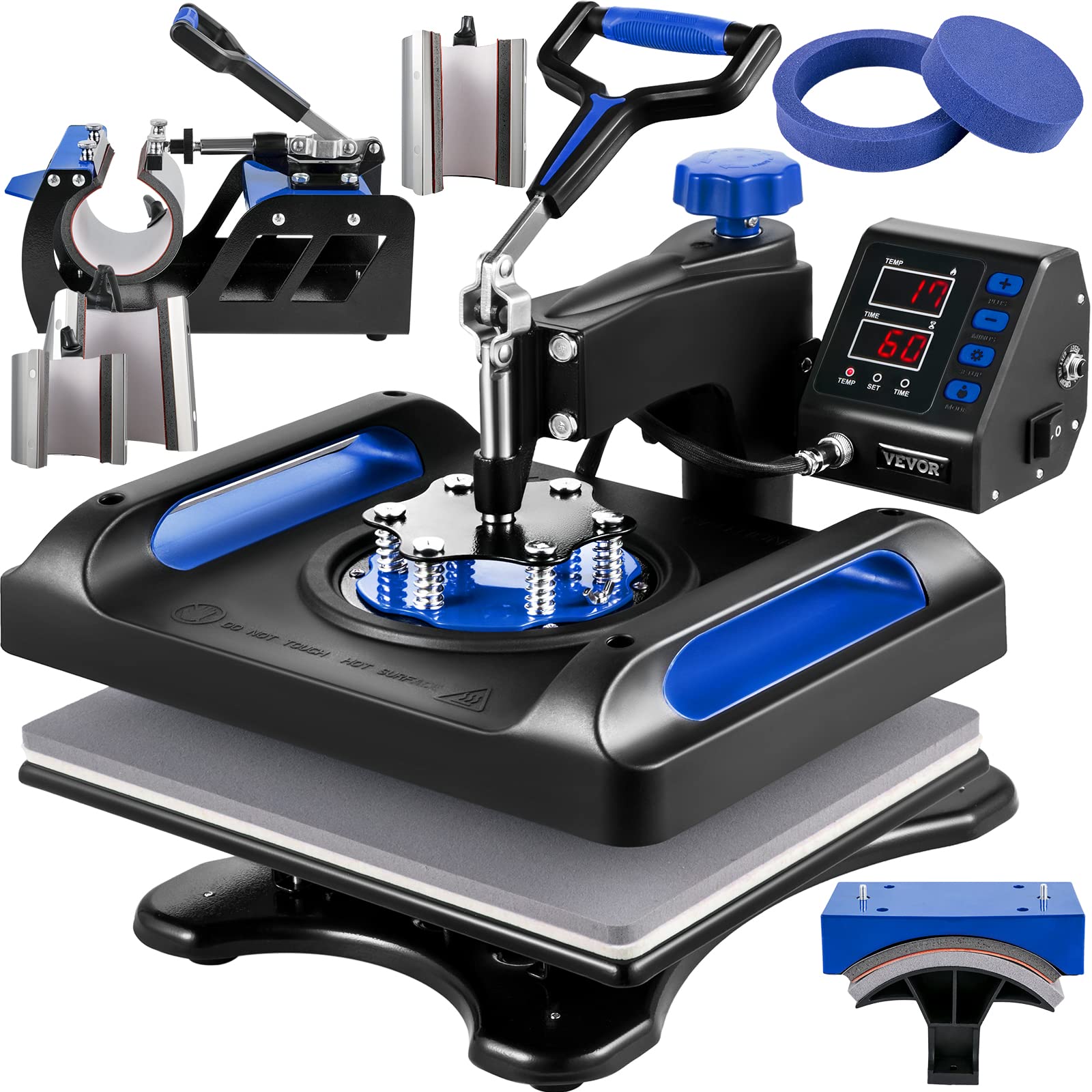Foto 1 | Máquina De Prensado En Caliente Vevor 8 En 1, Rotación De 360°, 12 X 15 Cm, Azul - Venta Internacional.