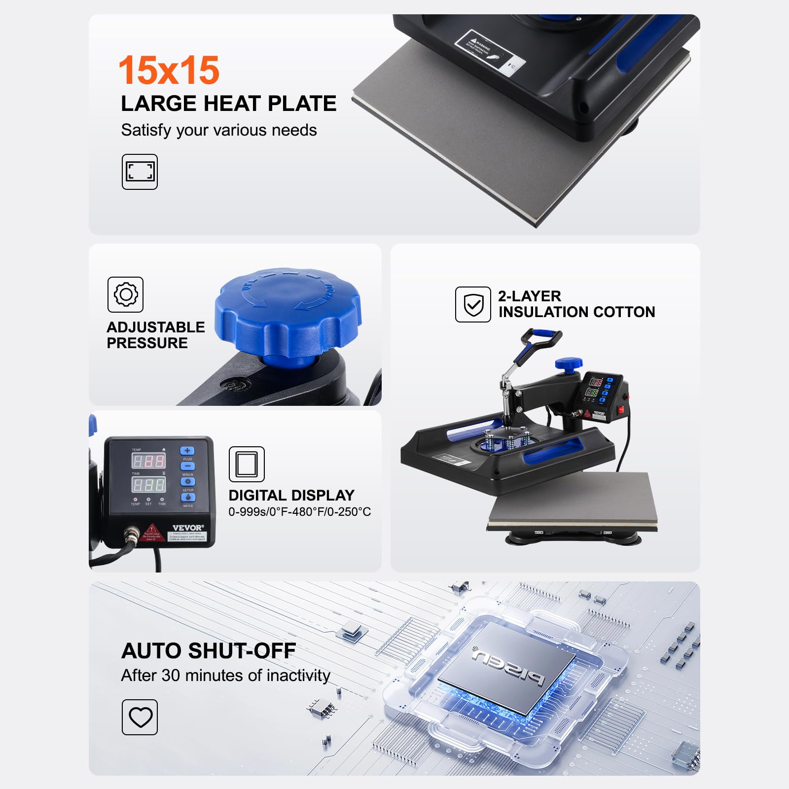 Foto 4 pulgar | Máquina De Prensa Térmica Vevor Pro 8 En 1 15x15 - Venta Internacional.