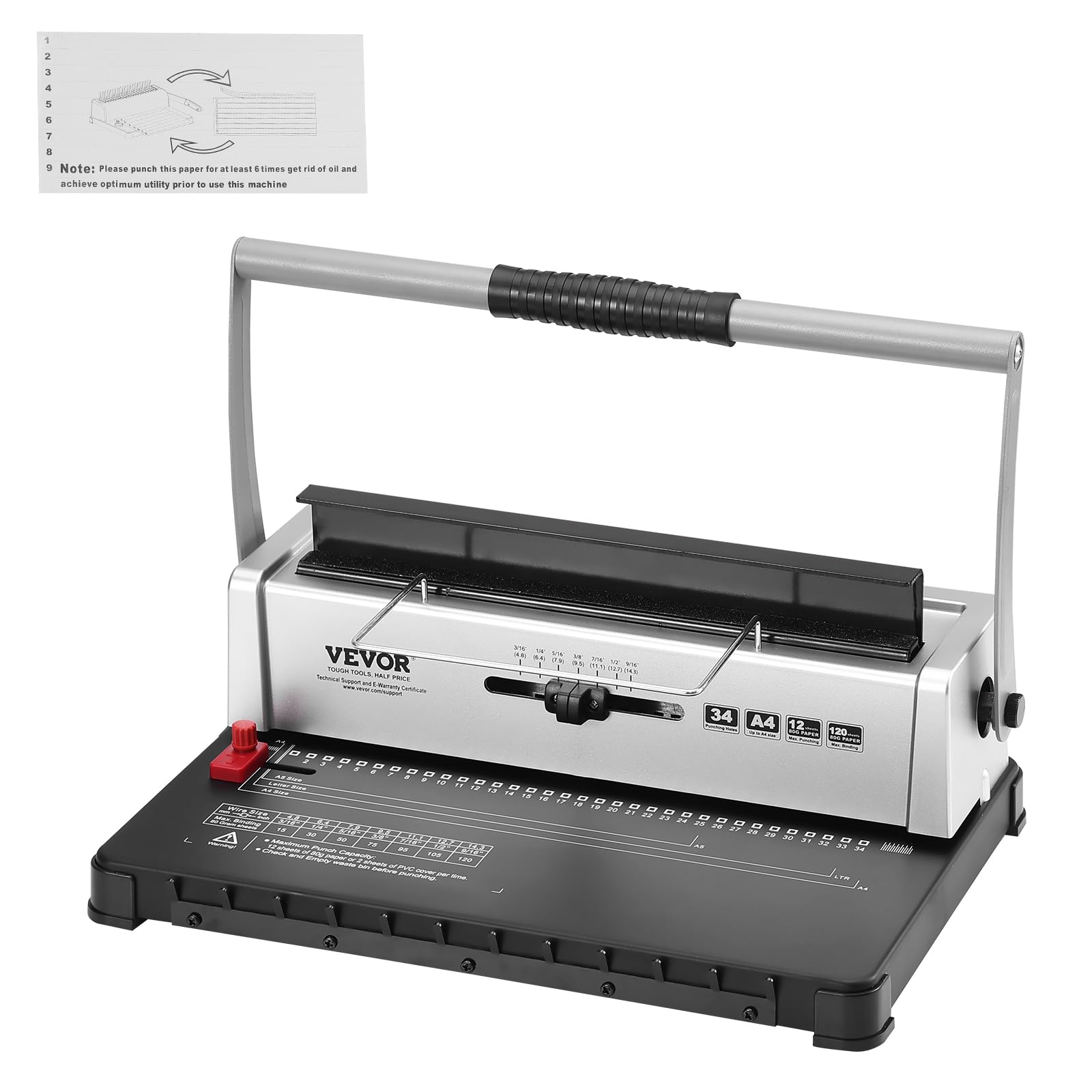 Foto 2 pulgar | Máquina De Encuadernación En Bobina Vevor Para Hacer Libros Manual Con 34 Agujeros - Venta Internacional.