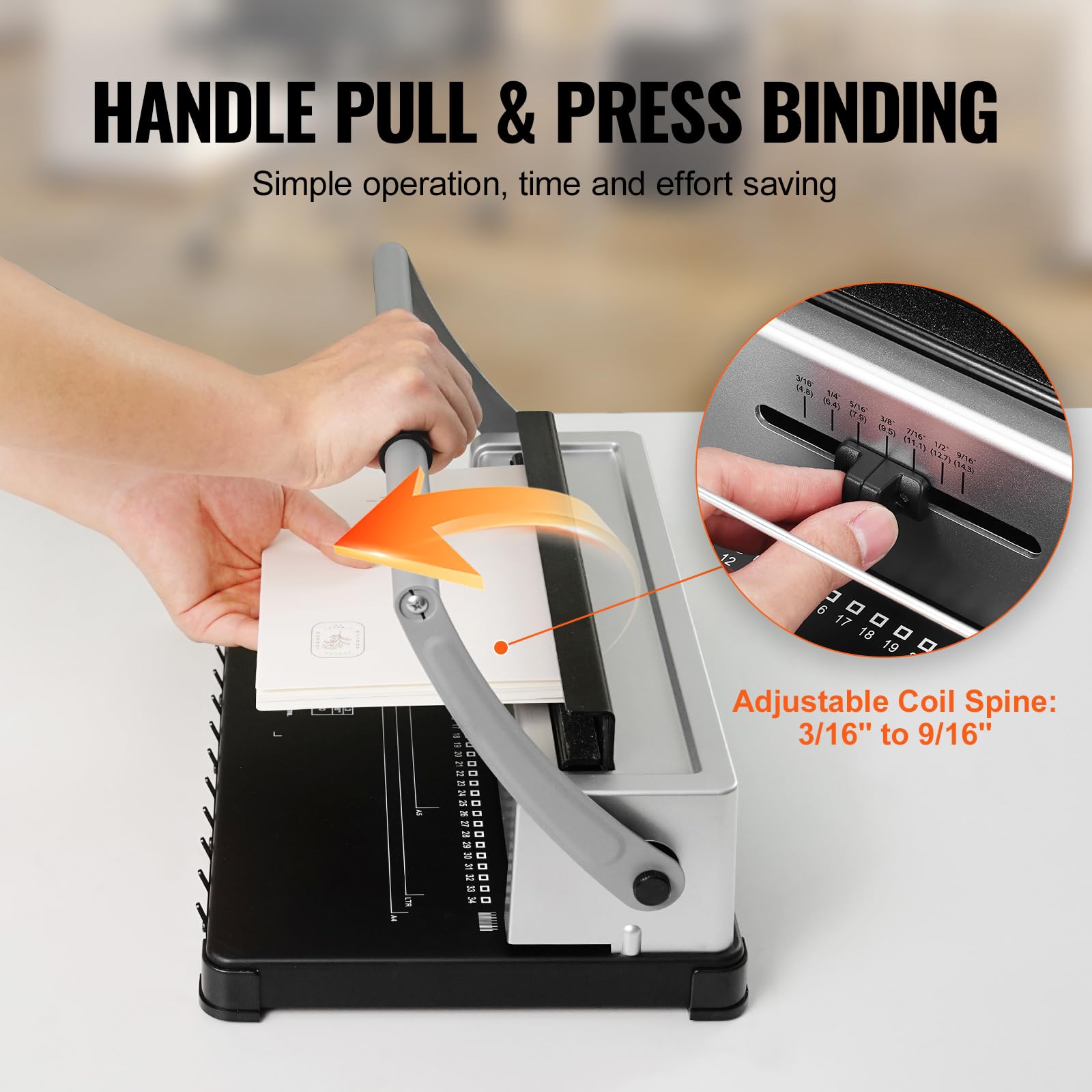 Foto 5 pulgar | Máquina De Encuadernación En Bobina Vevor Para Hacer Libros Manual Con 34 Agujeros - Venta Internacional.