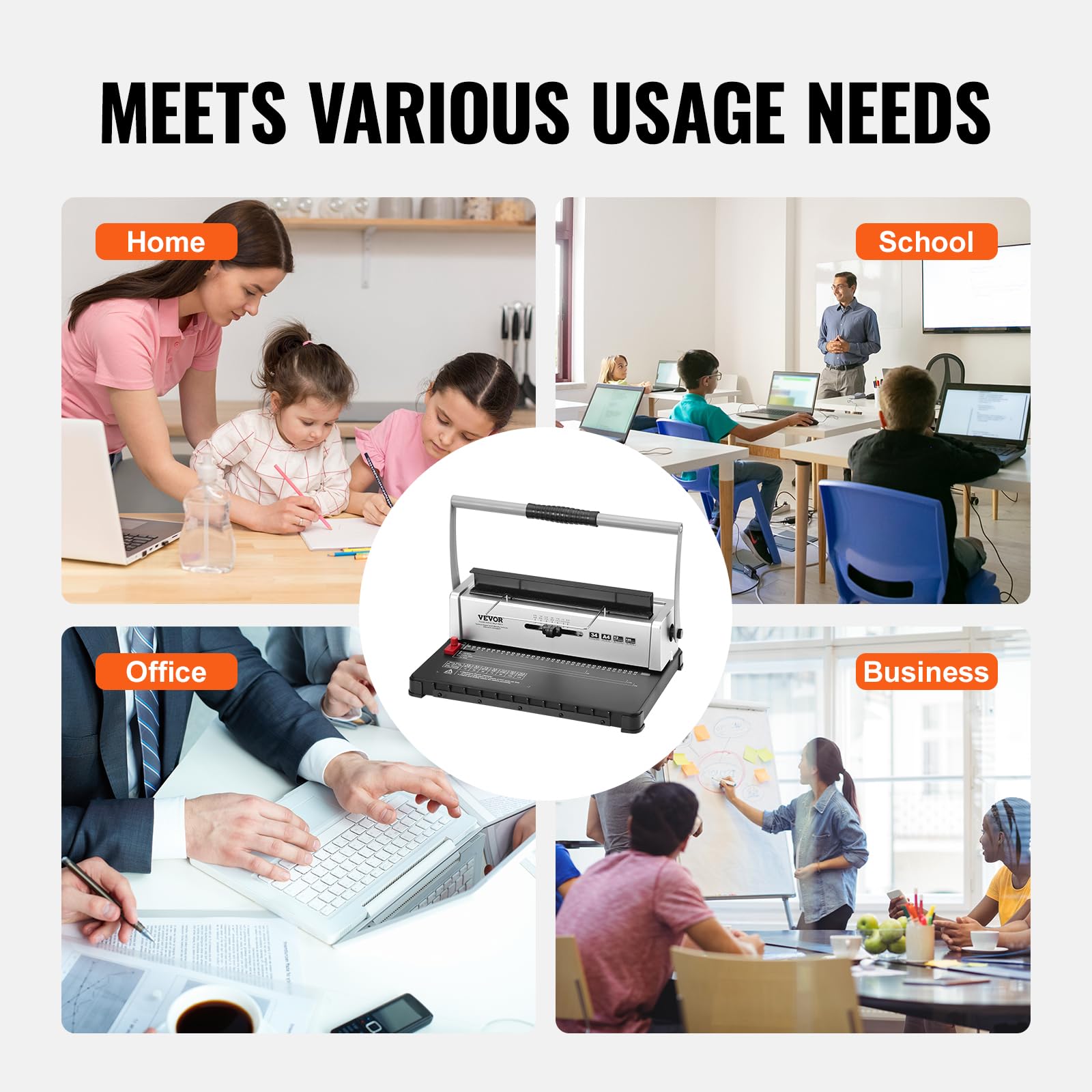 Foto 6 | Máquina De Encuadernación En Bobina Vevor Para Hacer Libros Manual Con 34 Agujeros - Venta Internacional.