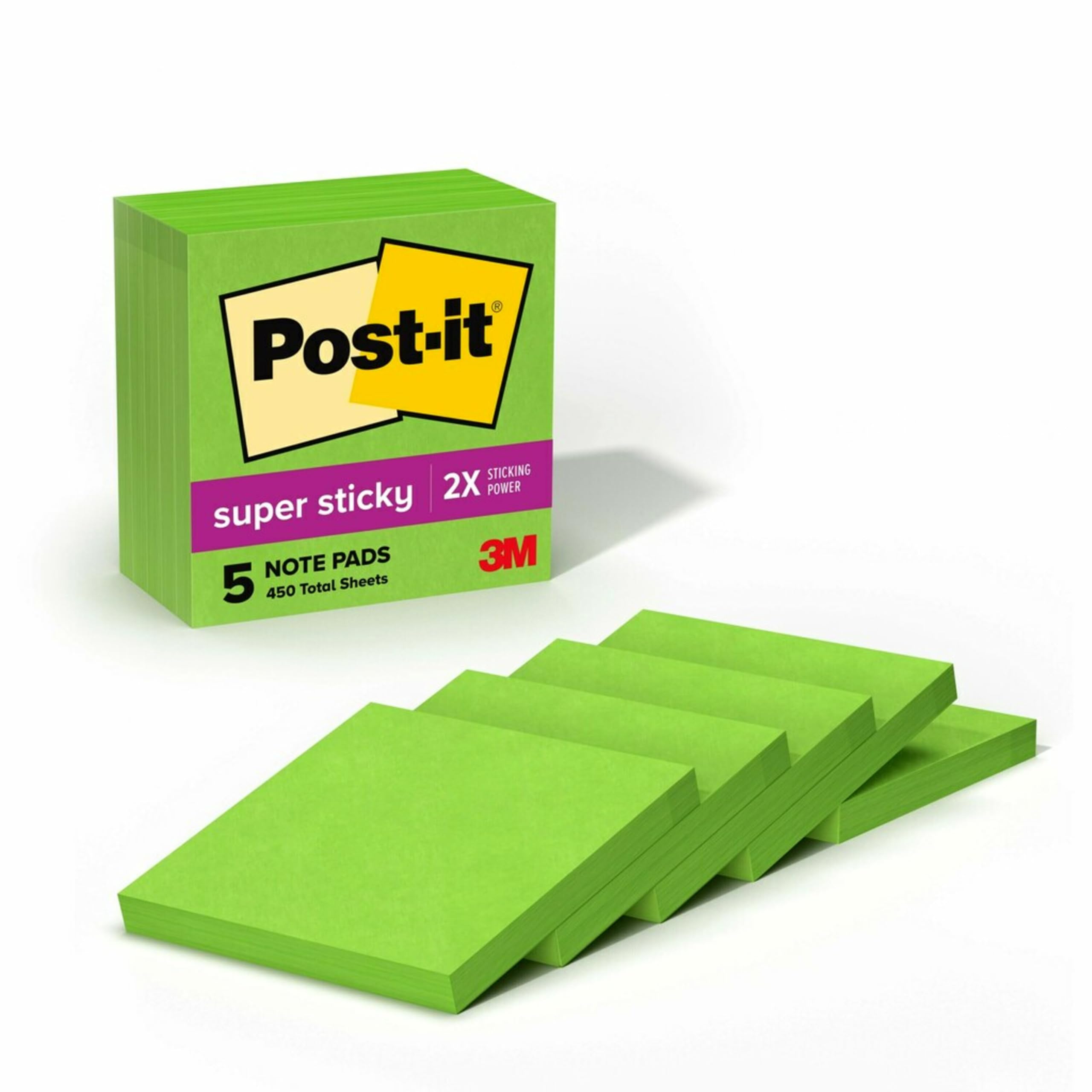 Foto 1 | Notas Adhesivas Post-it Super Sticky 3x3 En Verde Lima X5 - Venta Internacional.