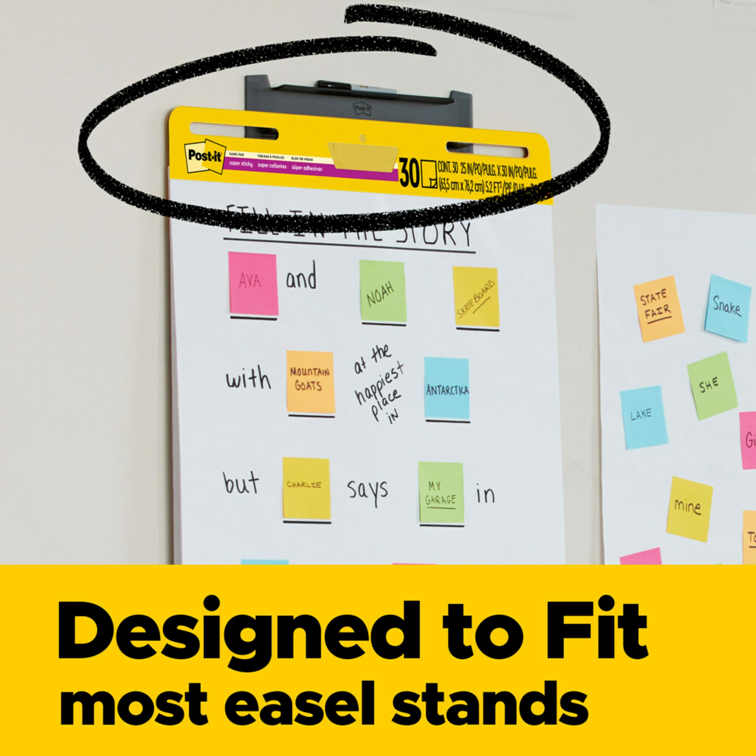 Foto 2 | Easel Pad Post-it Super Sticky 25 X 30 Cm, 30 Hojas/bloc Blanco - Venta Internacional.