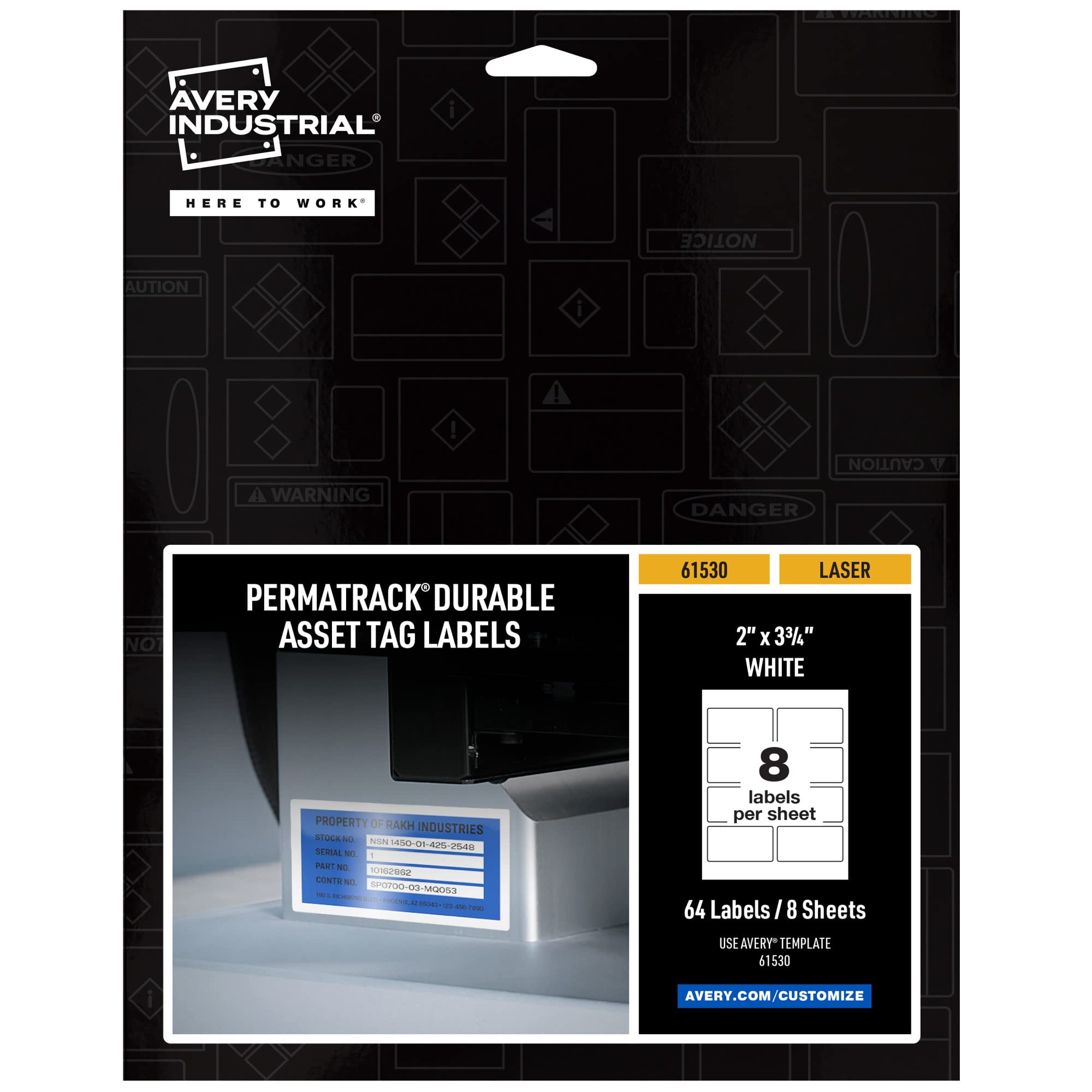 Foto 2 pulgar | Asset Tag Labels Avery White 64 Etiquetas Impermeables (61530) - Venta Internacional.