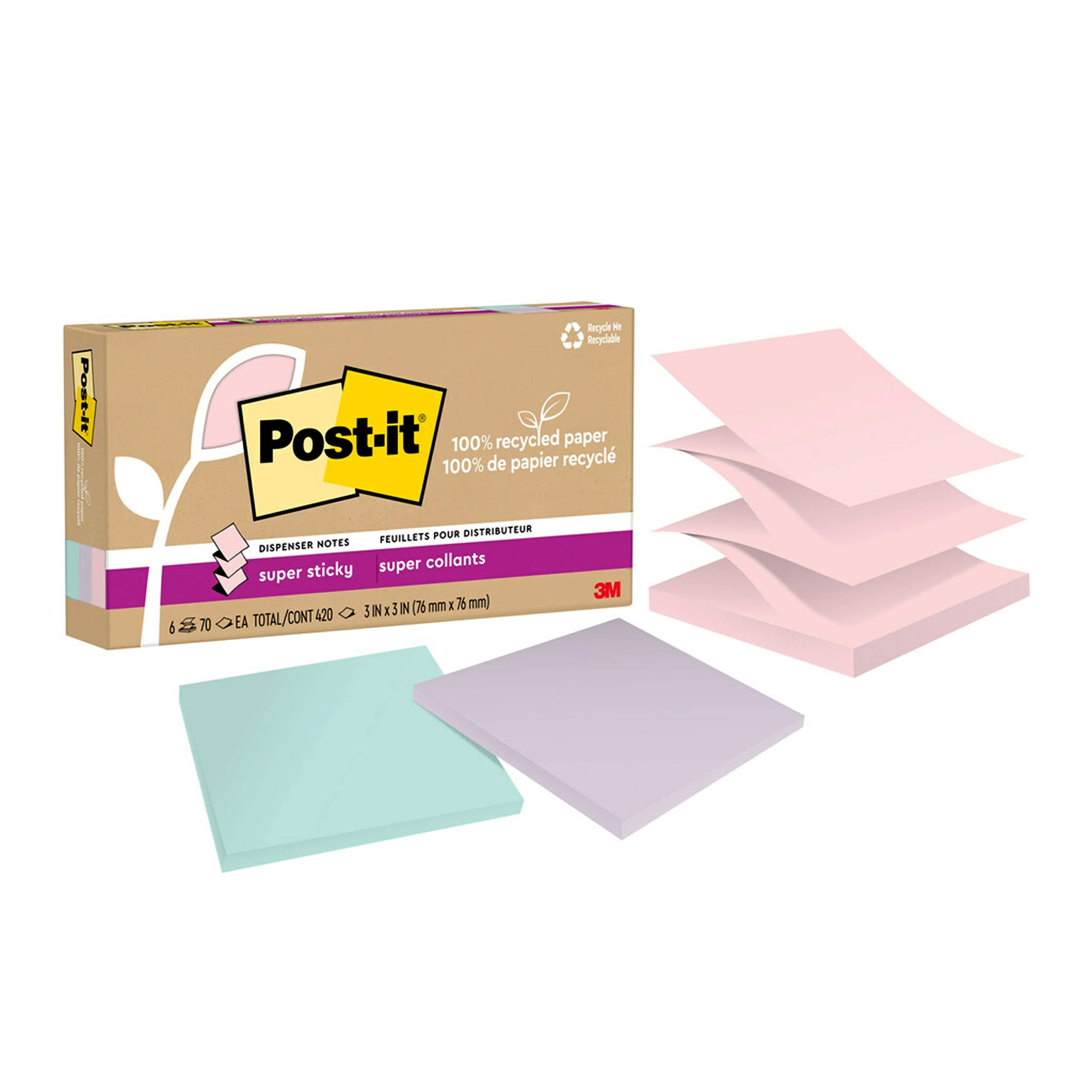 Foto 2 pulgar | Sticky Notes Post-it Wanderlust Pastels, Papel 100% Reciclado - Venta Internacional.