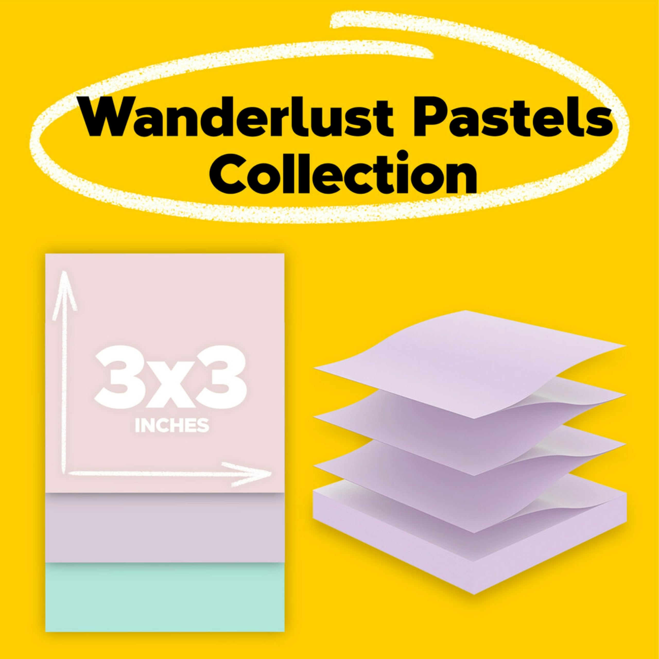 Foto 3 pulgar | Sticky Notes Post-it Wanderlust Pastels, Papel 100% Reciclado - Venta Internacional.