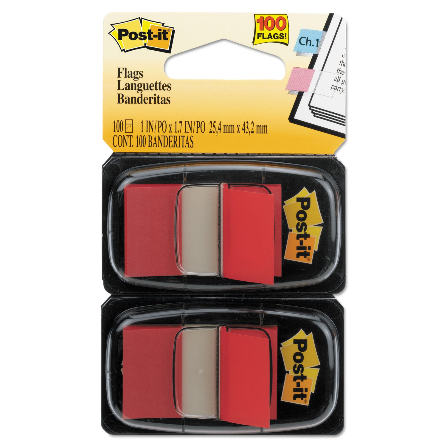 Foto 1 | Recambios Con Forma De Bandera 3m Post-it, Colores Surtidos, 100 Unidades (2 Dispensadores) - Venta Internacional.