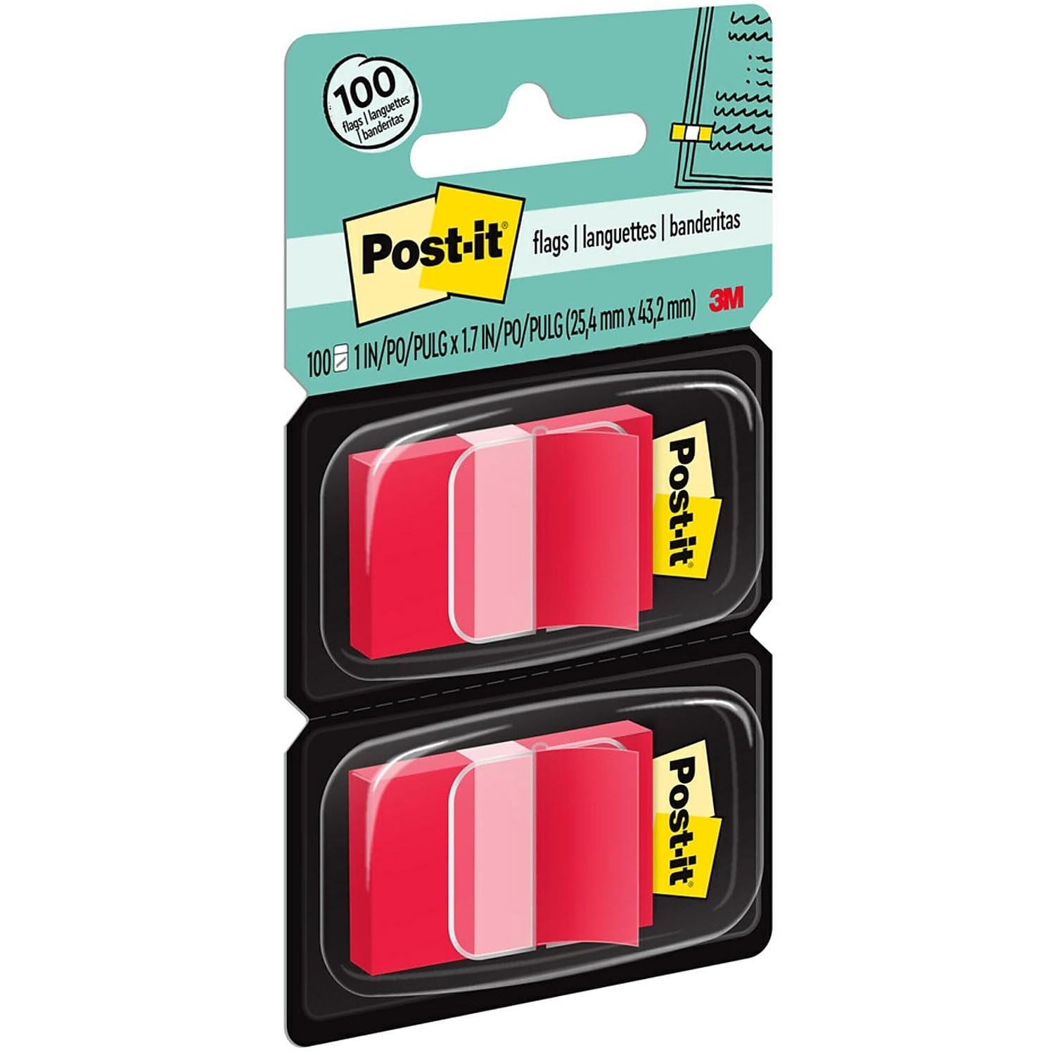 Foto 7 | Recambios Con Forma De Bandera 3m Post-it, Colores Surtidos, 100 Unidades (2 Dispensadores) - Venta Internacional.