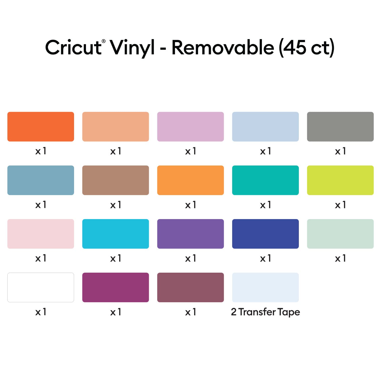 Foto 5 pulgar | Láminas De Vinilo Y Cintas De Transferencia Cricut Removibles, Paquete De 45 - Venta Internacional.