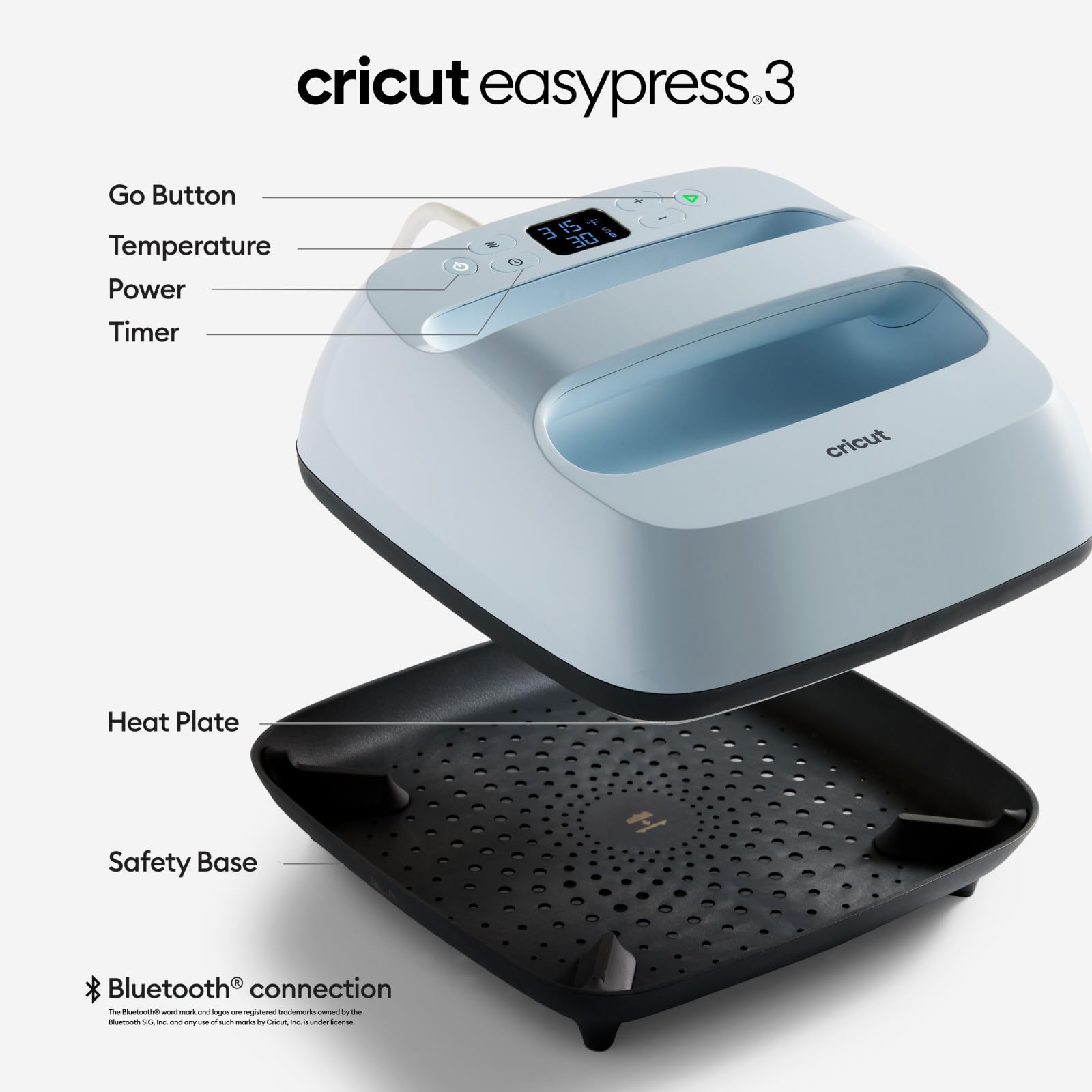 Foto 2 | Máquina De Prensado En Caliente Cricut Easypress 3 Zen Blue 22,5 X 22,5 Cm - Venta Internacional.