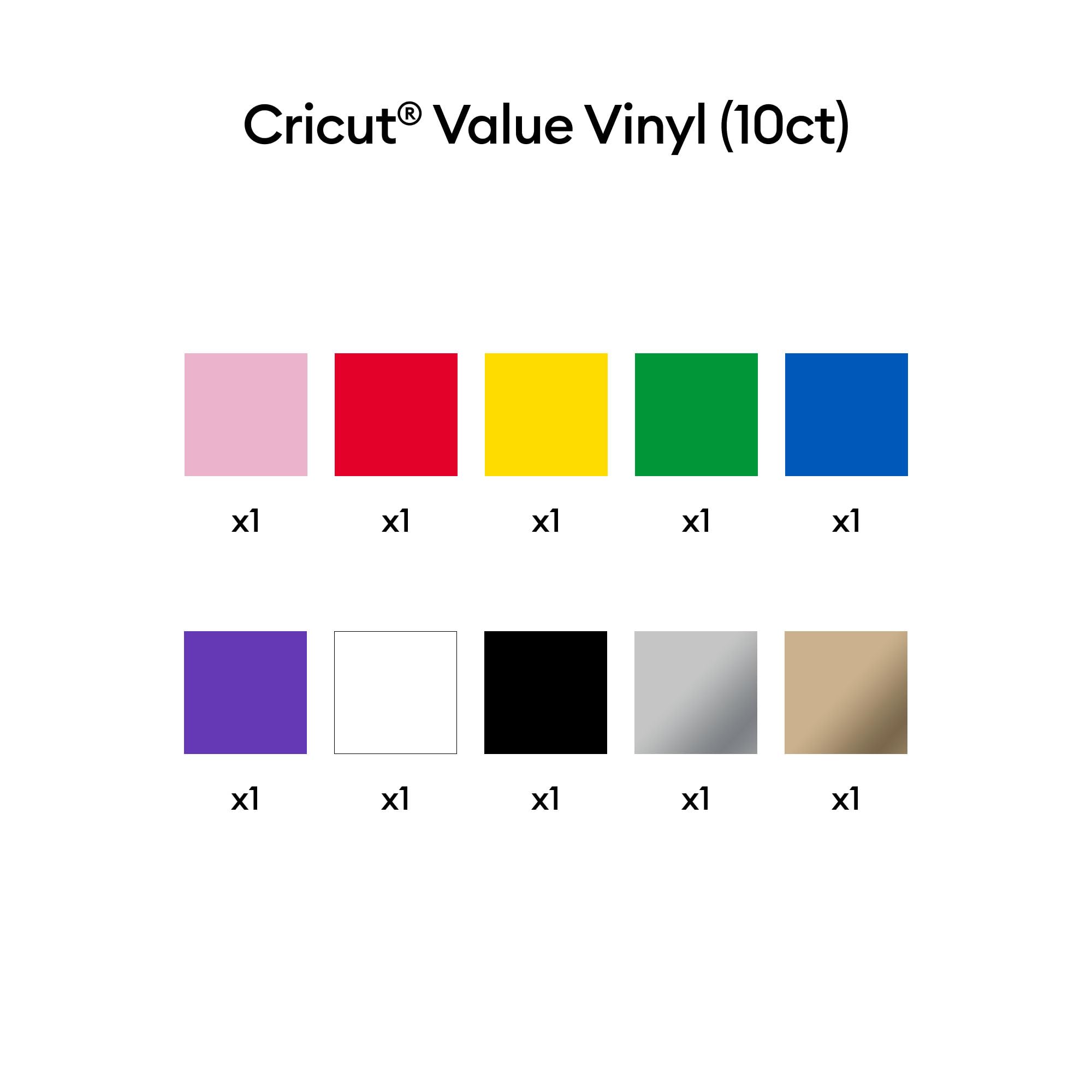 Foto 3 pulgar | Sampler Permanente De Vinilo Cricut Value Rainbow, 10 Rollos - Venta Internacional.