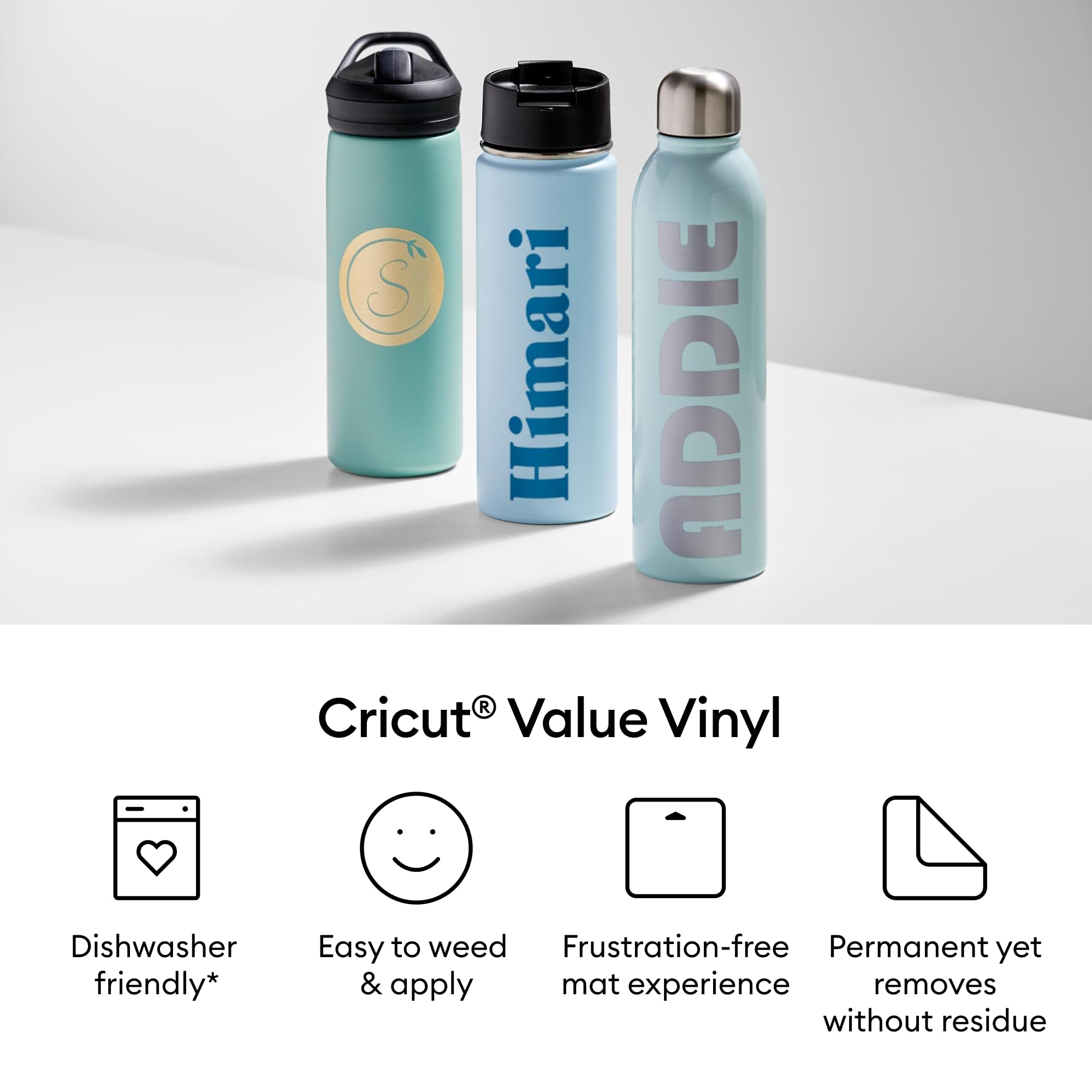 Foto 4 | Sampler Permanente De Vinilo Cricut Value Con Forma De Arcoíris De 100 Pies, 30,5 Cm X  - Venta Internacional.