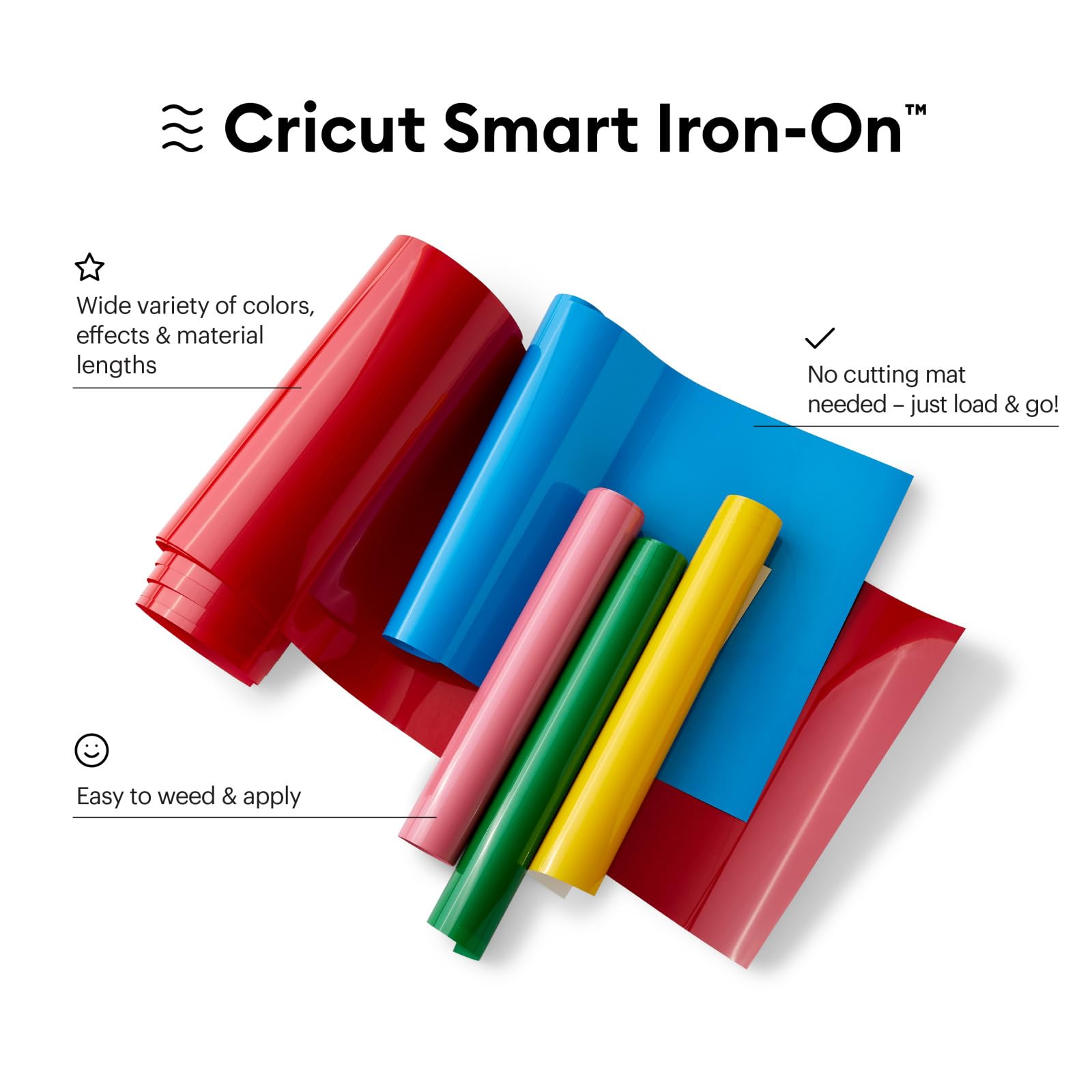 Foto 3 pulgar | Vinilo De Transferencia De Calor Cricut Smart Iron En Rollo Negro De 9 Pies - Venta Internacional.