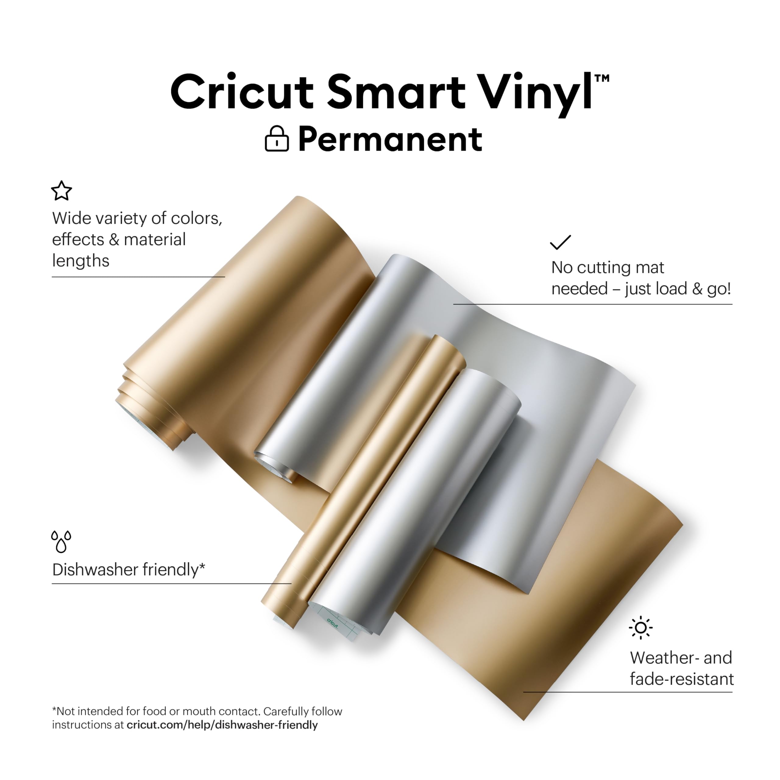 Foto 3 pulgar | Champán Metálico Mate Permanente Vinyl Cricut Smart, Paquete De 3 - Venta Internacional.