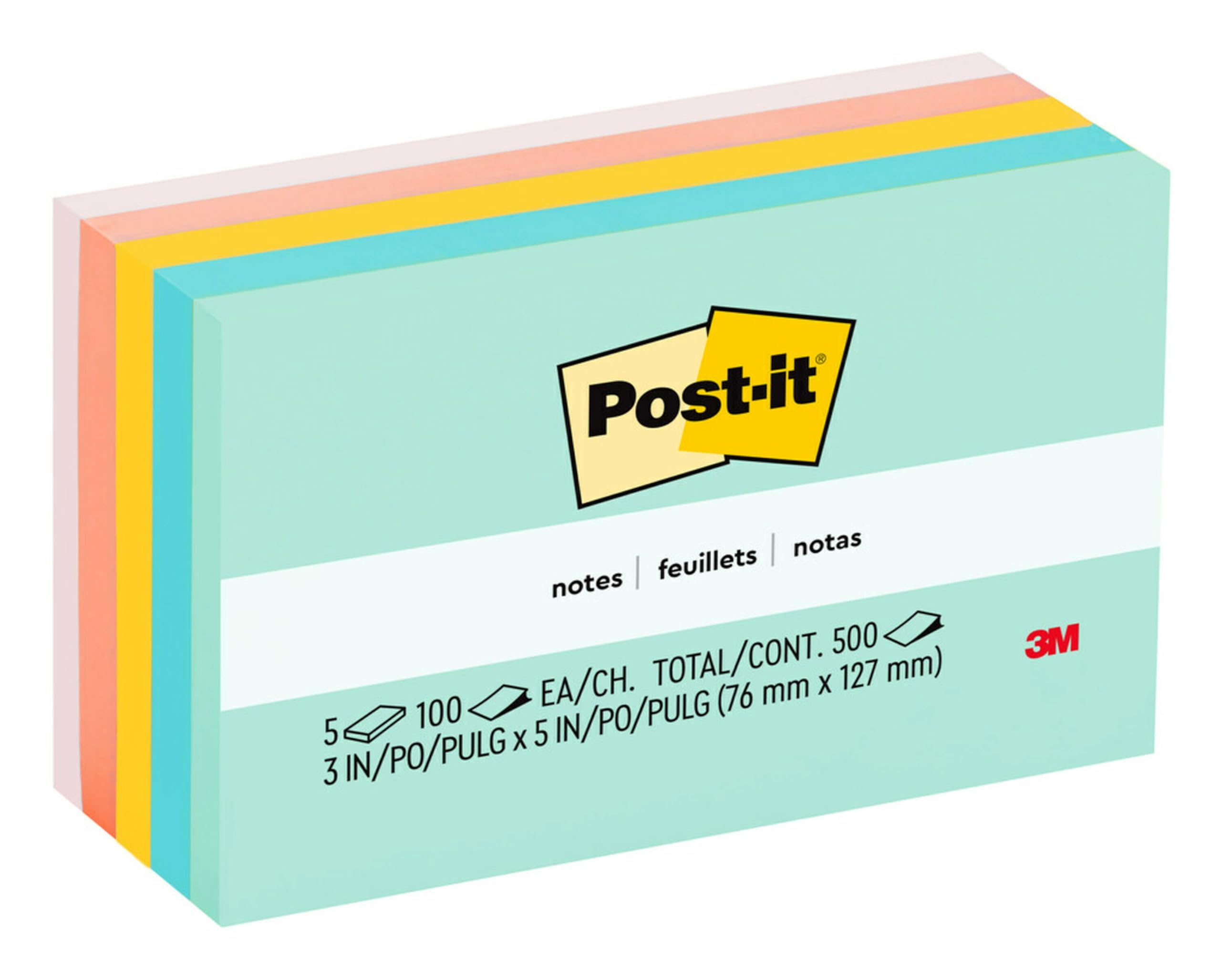 Foto 1 | Notas Adhesivas 3m Post-it De 3 X 5 Pulgadas, Colección Marseille - Venta Internacional.