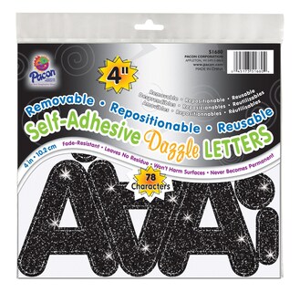 Foto 1 | Letras Autoadhesivas Pacon Black Dazzle Puffy Font 78 Caracteres - Venta Internacional.