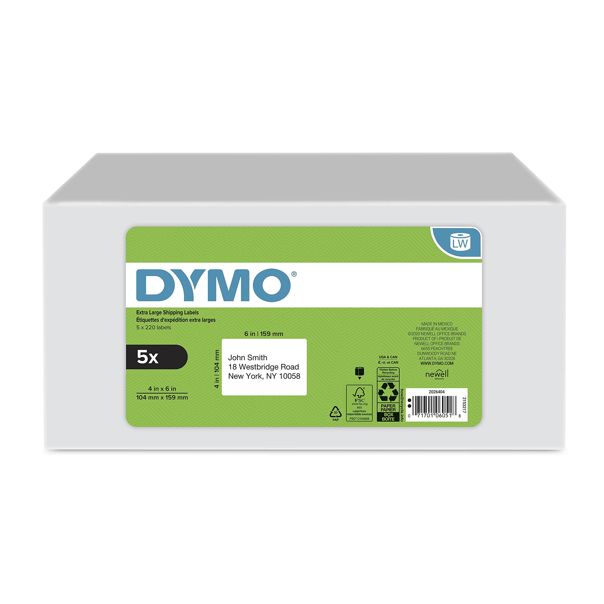 Foto 1 | Etiquetas De Envío Dymo Lw Extra Grandes Para Labelwriter 5xl/4xl - Venta Internacional.