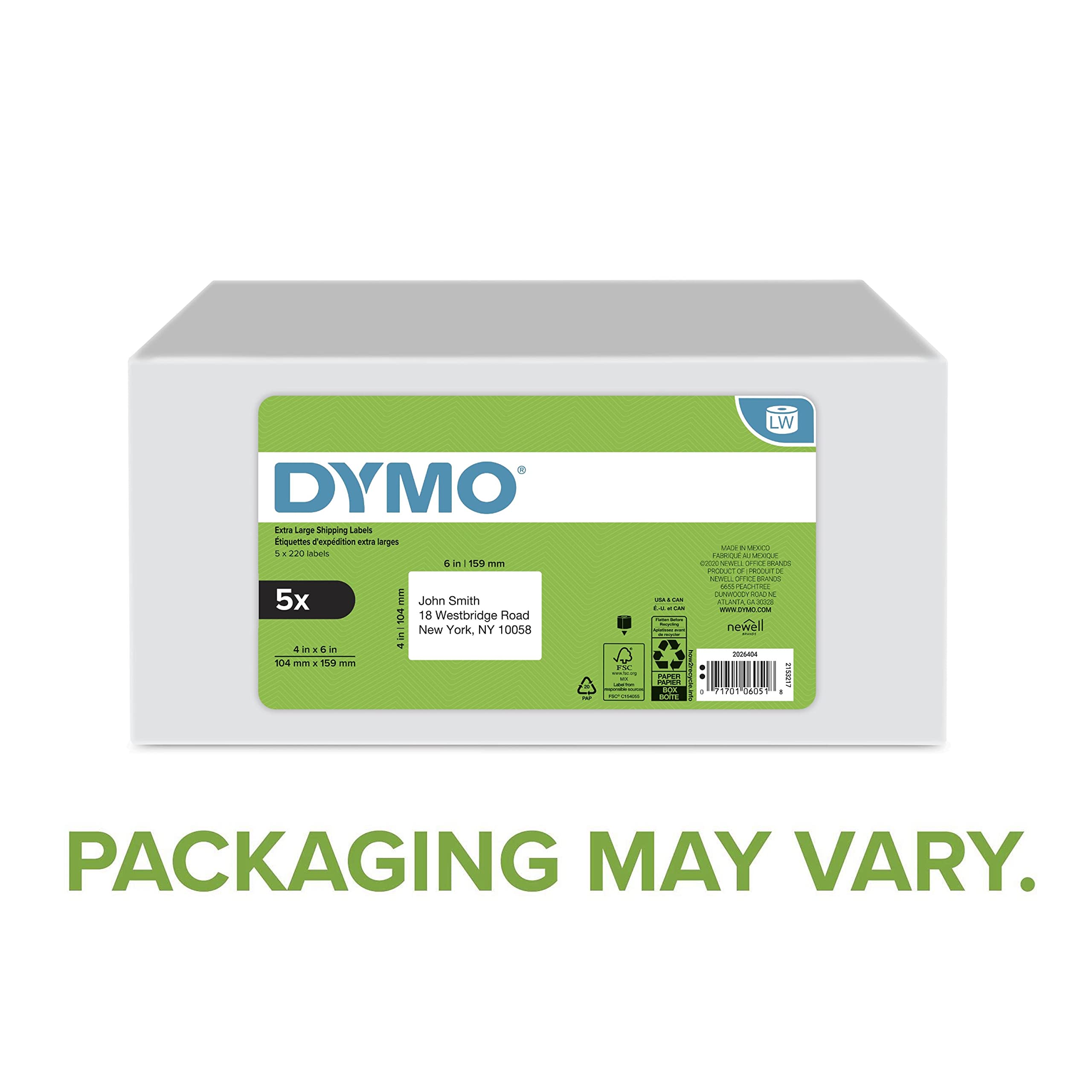 Foto 3 | Etiquetas De Envío Dymo Lw Extra Grandes Para Labelwriter 5xl/4xl - Venta Internacional.