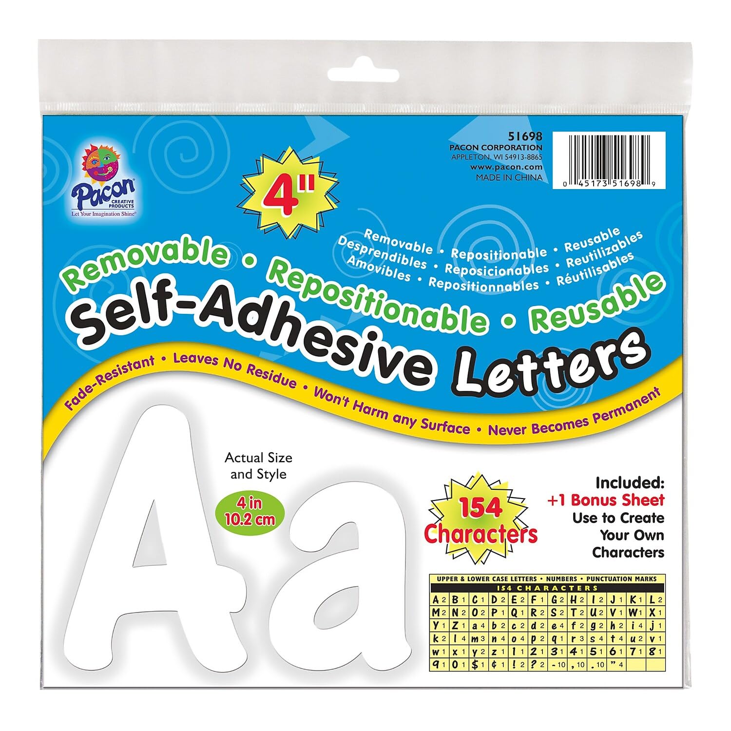Foto 1 | Letras Mayúsculas Y Minúsculas Autoadhesivas De 154 Unidades - Venta Internacional.