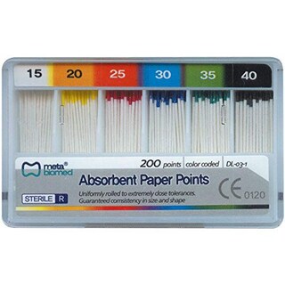 Foto 2 | Puntos De Papel Absorbente Para Endodoncia Meta, Tamaño 15-40 - Venta Internacional.