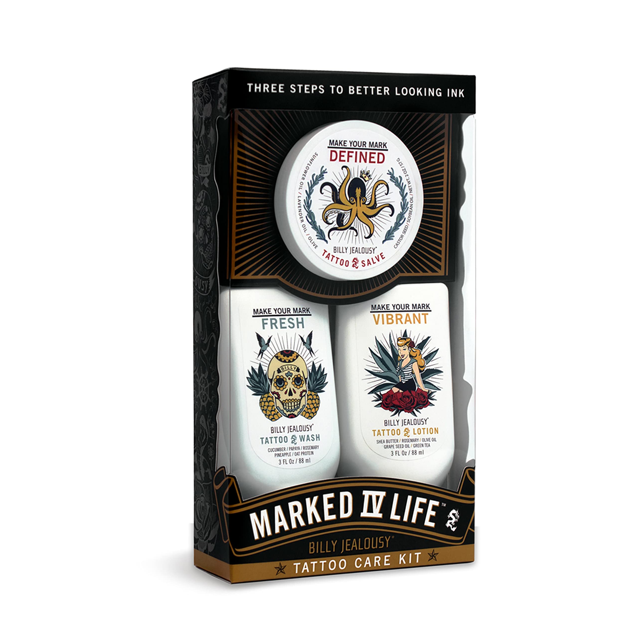 Foto 1 | Kit De Cuidado De Tatuajes Billy Jealousy Marked Iv Life Con Cuidado Posterior - Venta Internacional.