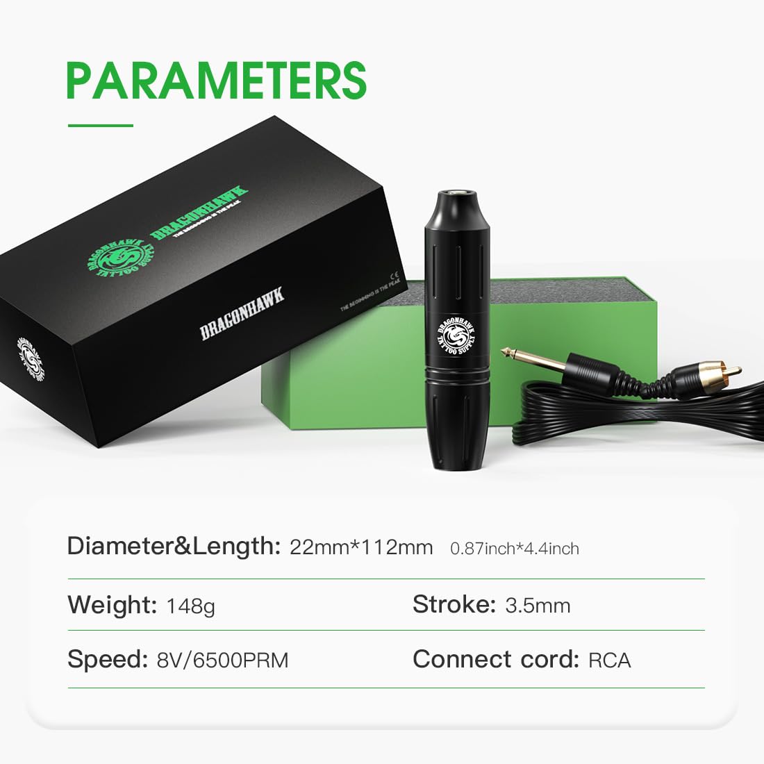 Foto 6 pulgar | Kit De Máquina De Tatuaje Dragonhawk W085d Inalámbrico Con Batería - Venta Internacional.