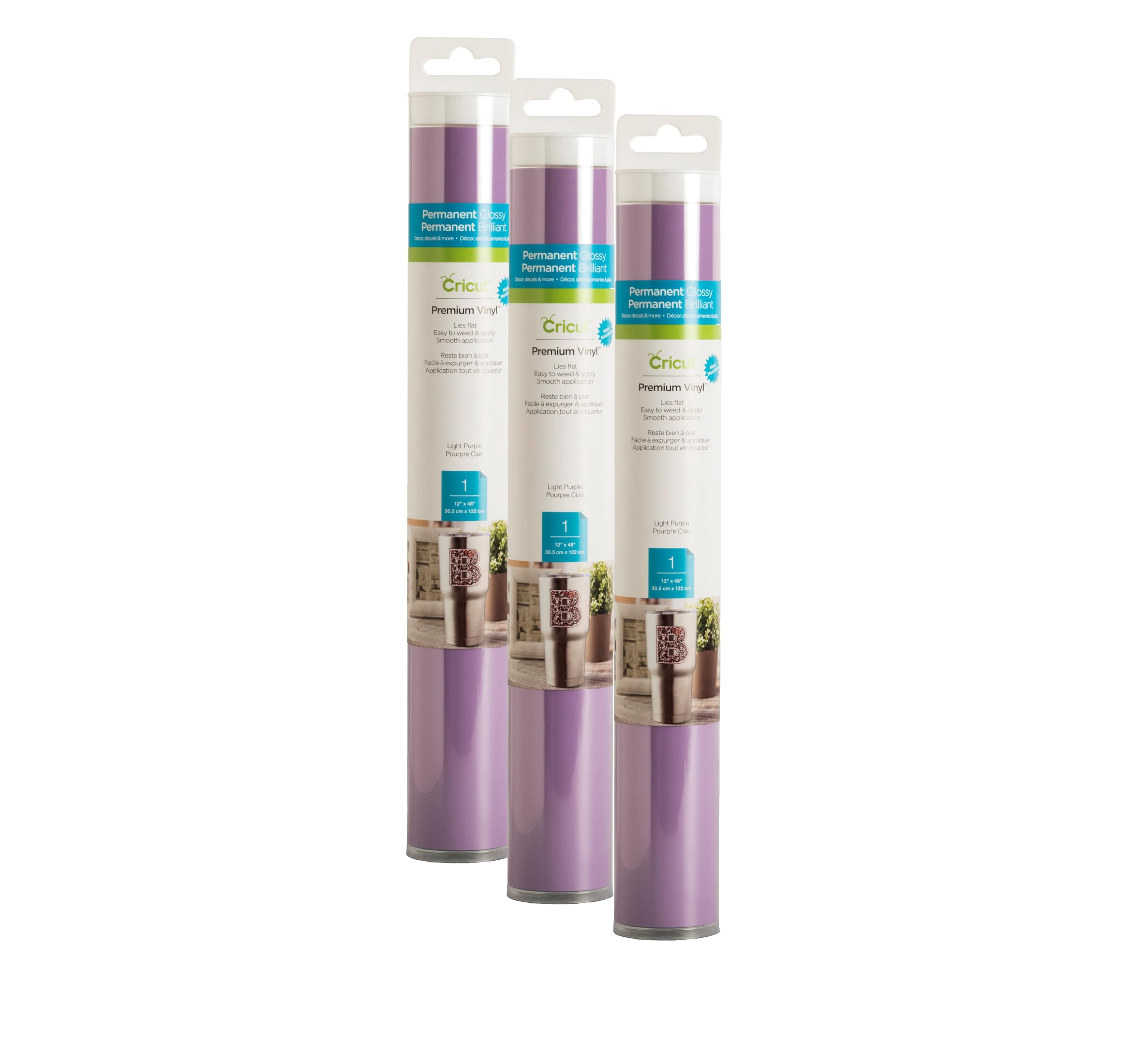 Foto 1 | Vinyl Cricut Premium, Permanente, Morado Claro, Paquete De 3 Unidades, 12 X 48 Pulgadas - Venta Internacional.