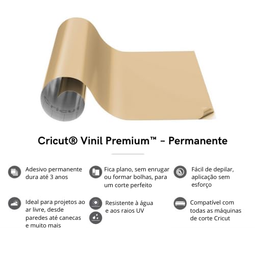 Foto 3 pulgar | Rollo De Vinilo Cricut Premium Permanent, Paquete De 2 Unidades, Plateado Y Dorado - Venta Internacional.