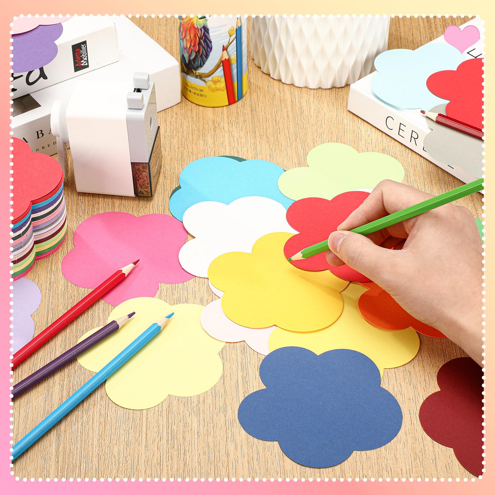 Foto 4 pulgar | Papel Recortado Con Forma De Honoson, Flores De Primavera, 10 X 10 Cm, 1000 Unidades - Venta Internacional.