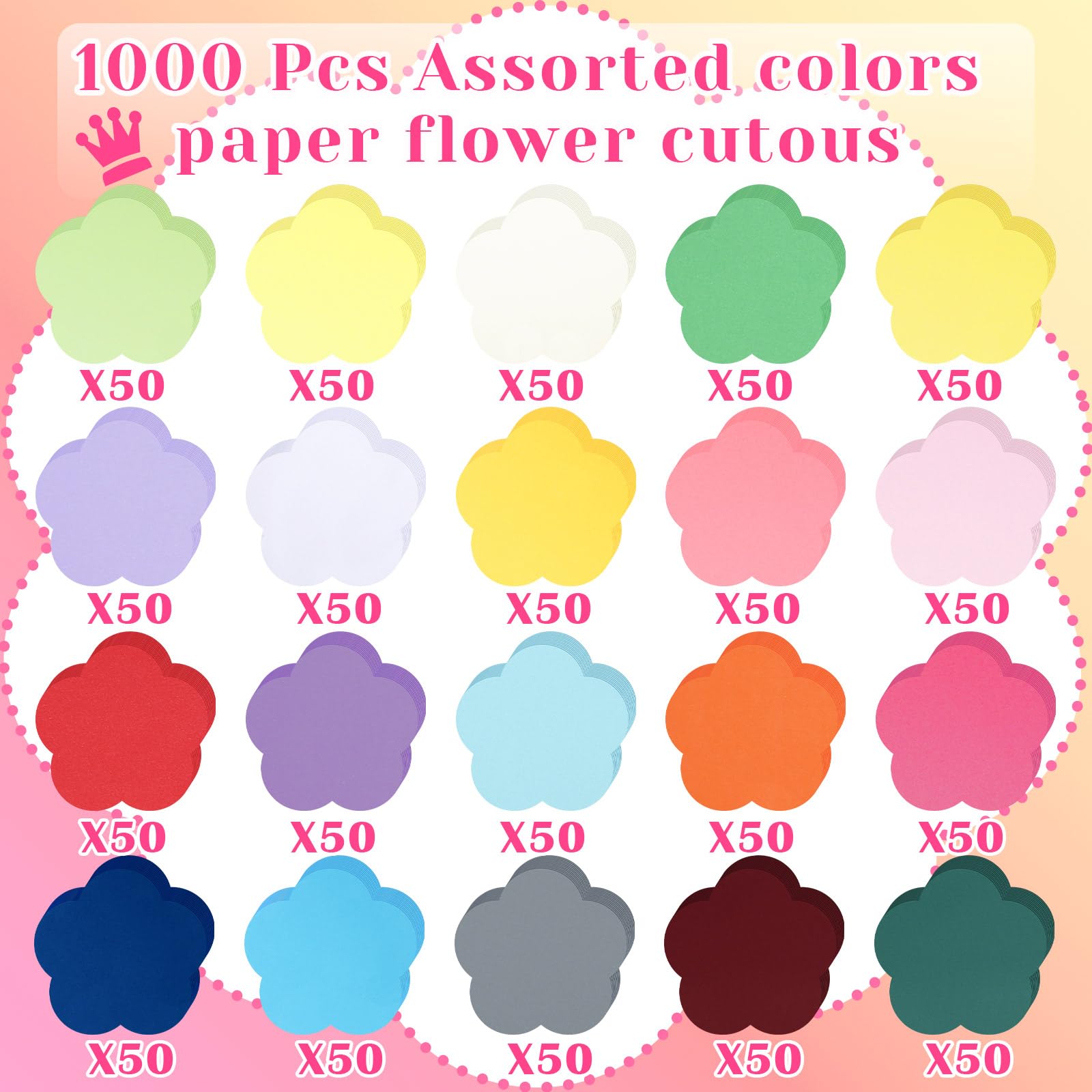 Foto 5 | Papel Recortado Con Forma De Honoson, Flores De Primavera, 10 X 10 Cm, 1000 Unidades - Venta Internacional.