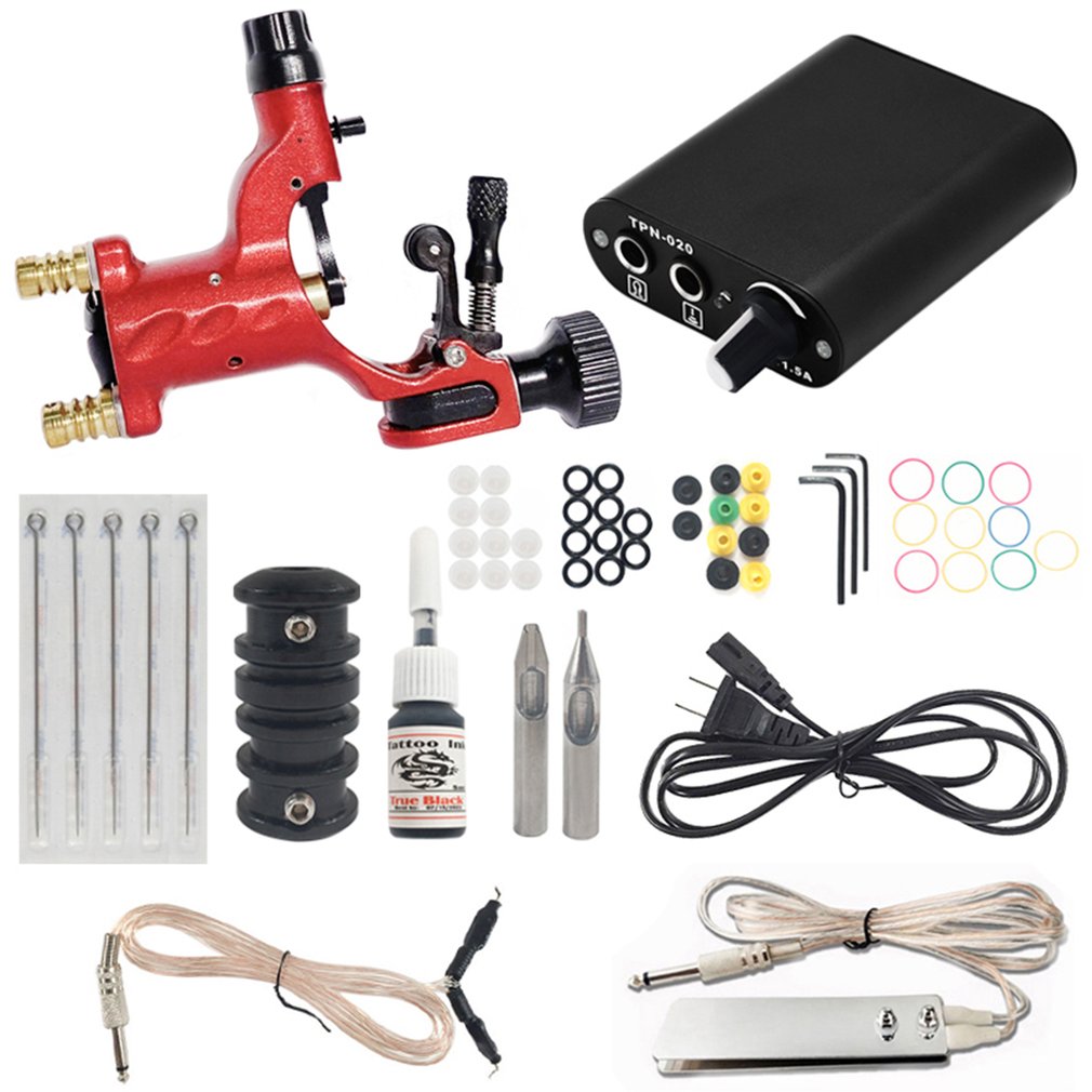 Foto 4 pulgar | Kit De Máquina De Tatuaje Joint Starter Rotary Motor Pistola Roja 110v - Venta Internacional.