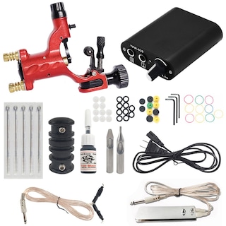 Foto 3 | Kit De Máquina De Tatuaje Joint Starter Rotary Motor Pistola Roja 110v - Venta Internacional.