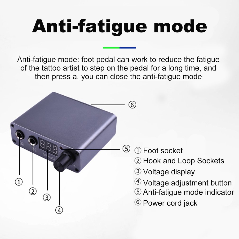 Foto 3 | Fuente De Alimentación Para Máquinas De Tatuaje Ed150  Portátil Y Ajustable - Venta Internacional.