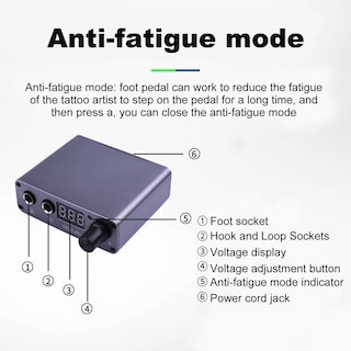 Foto 3 | Fuente De Alimentación Para Máquinas De Tatuaje Ed150 Portátil Y Ajustable - Venta Internacional.