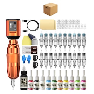 Foto 1 | Kit Máquina Inalámbrica Para Tatuar Rotativa 10000 Rpm Recargable Profesional Belug Naranja