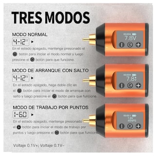 Foto 2 | Kit Máquina Inalámbrica Para Tatuar Rotativa 10000 Rpm Recargable Profesional Belug Naranja