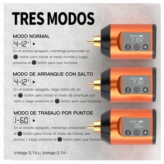 Foto 2 | Kit Máquina Inalámbrica Para Tatuar Rotativa 10000 Rpm Recargable Profesional Lab.g Naranja