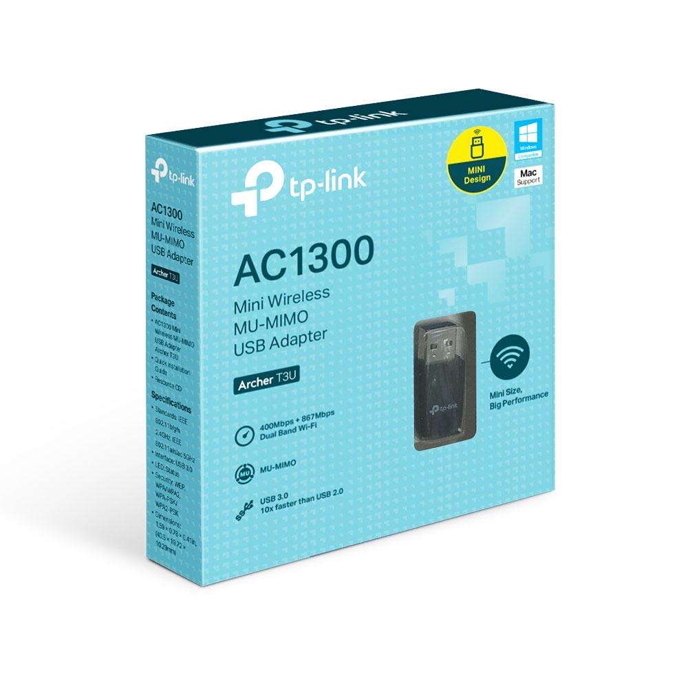 Foto 3 pulgar | Adaptador Usb Inalámbrico Archer T3u Tp-link Ac1300 Negro