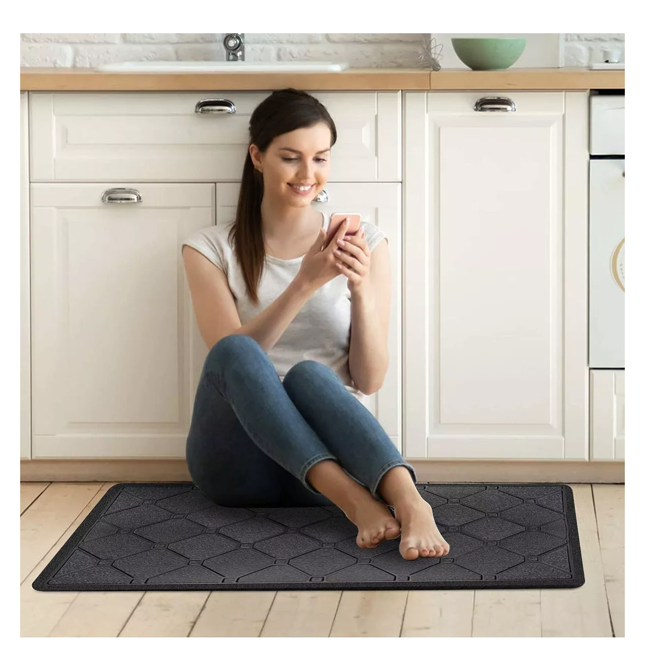 Foto 5 pulgar | Tapete Anti Fatiga para Oficina/Cocina/Descanso 44*70 Cm Negro