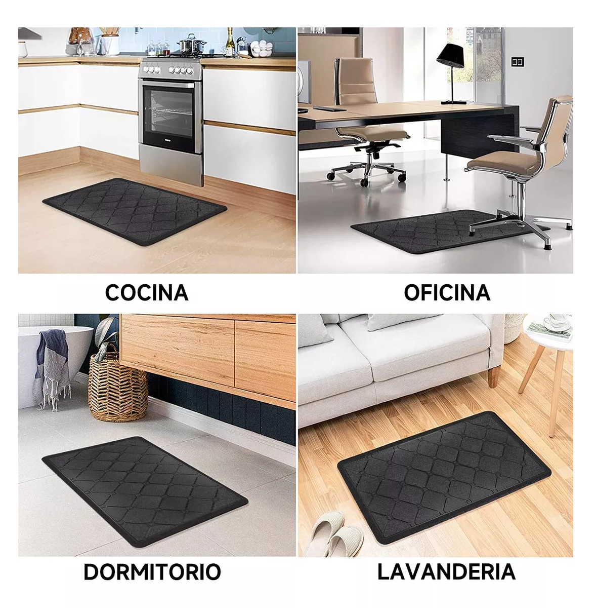 Foto 6 pulgar | Tapete Anti Fatiga para Oficina/Cocina/Descanso 44*70 Cm Negro