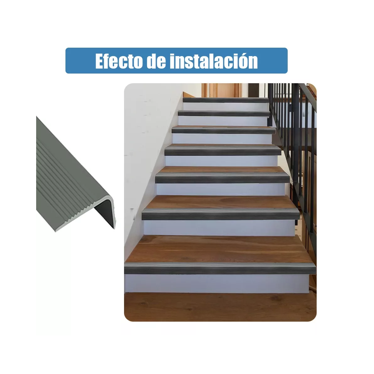 Foto 4 pulgar | Cinta Adhesiva Antiderrapante Autoadherible Para Escaleras 5 metros. Eo Safe Imports  Esi-15648 Gris