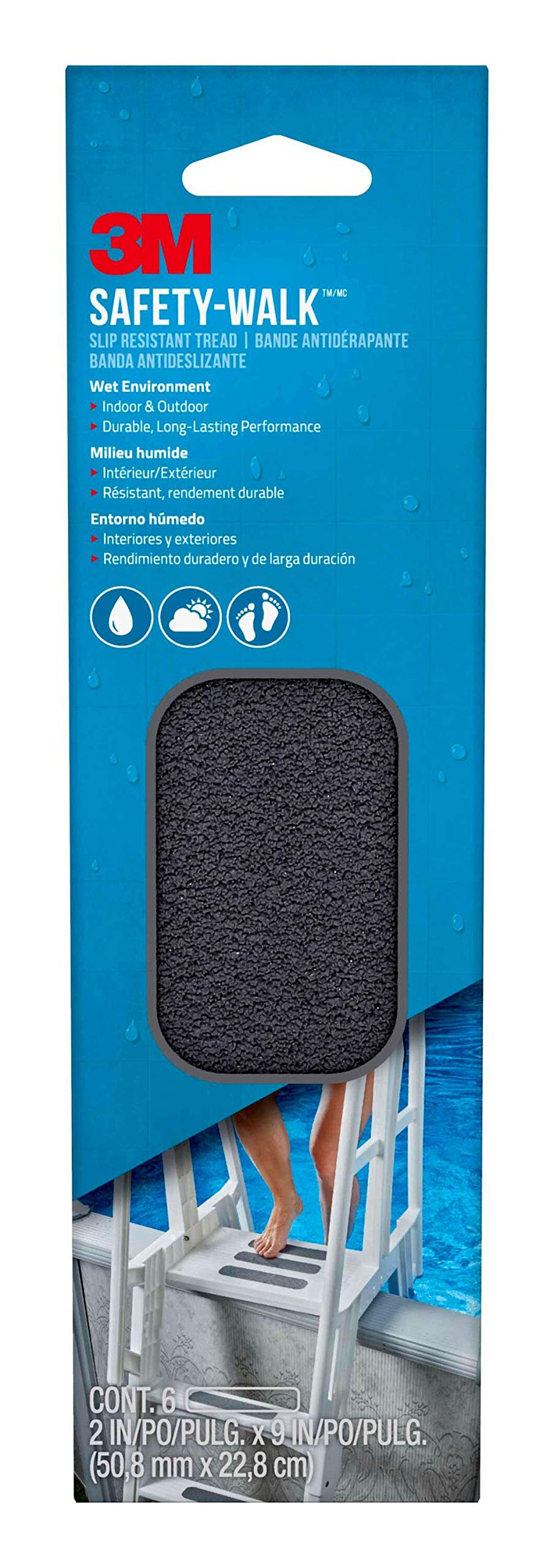 Foto 2 pulgar | Cinta Adhesiva Safetywalk Tread 3m Para Interiores Y Exteriores, Antideslizante, 6 Tiras - Venta Internacional.
