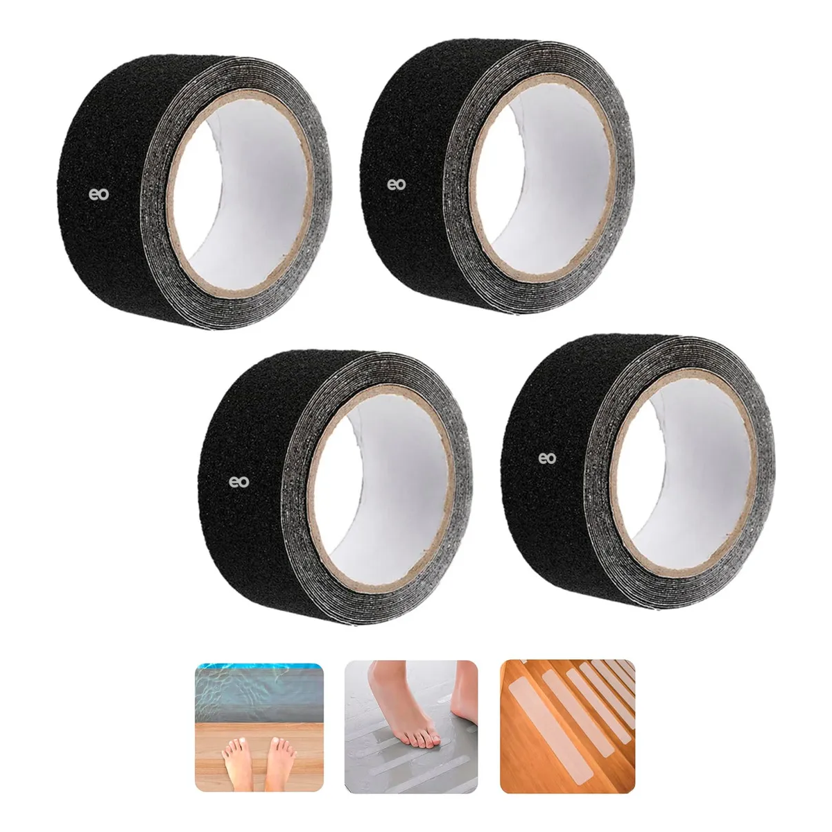Foto 4 pulgar | Cinta Antiderrapante 40m Eo Safe Imports Esi-19263 Negra  4 Piezas