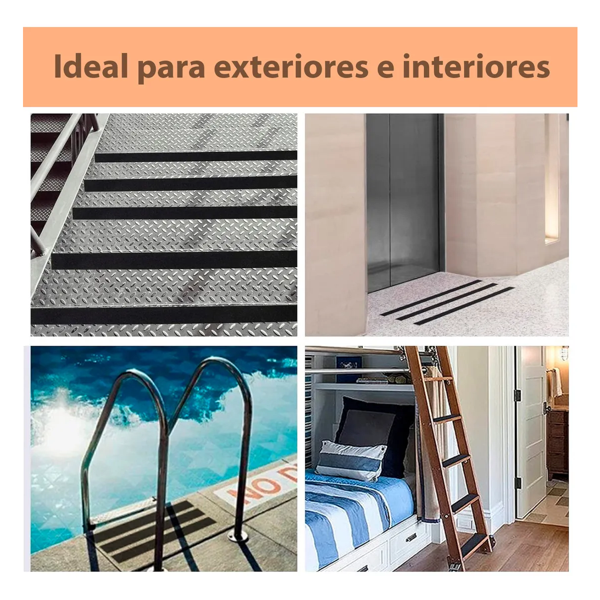 Foto 4 | Cinta Antiderrapante 40m Eo Safe Imports Esi-19263 Negra  4 Piezas