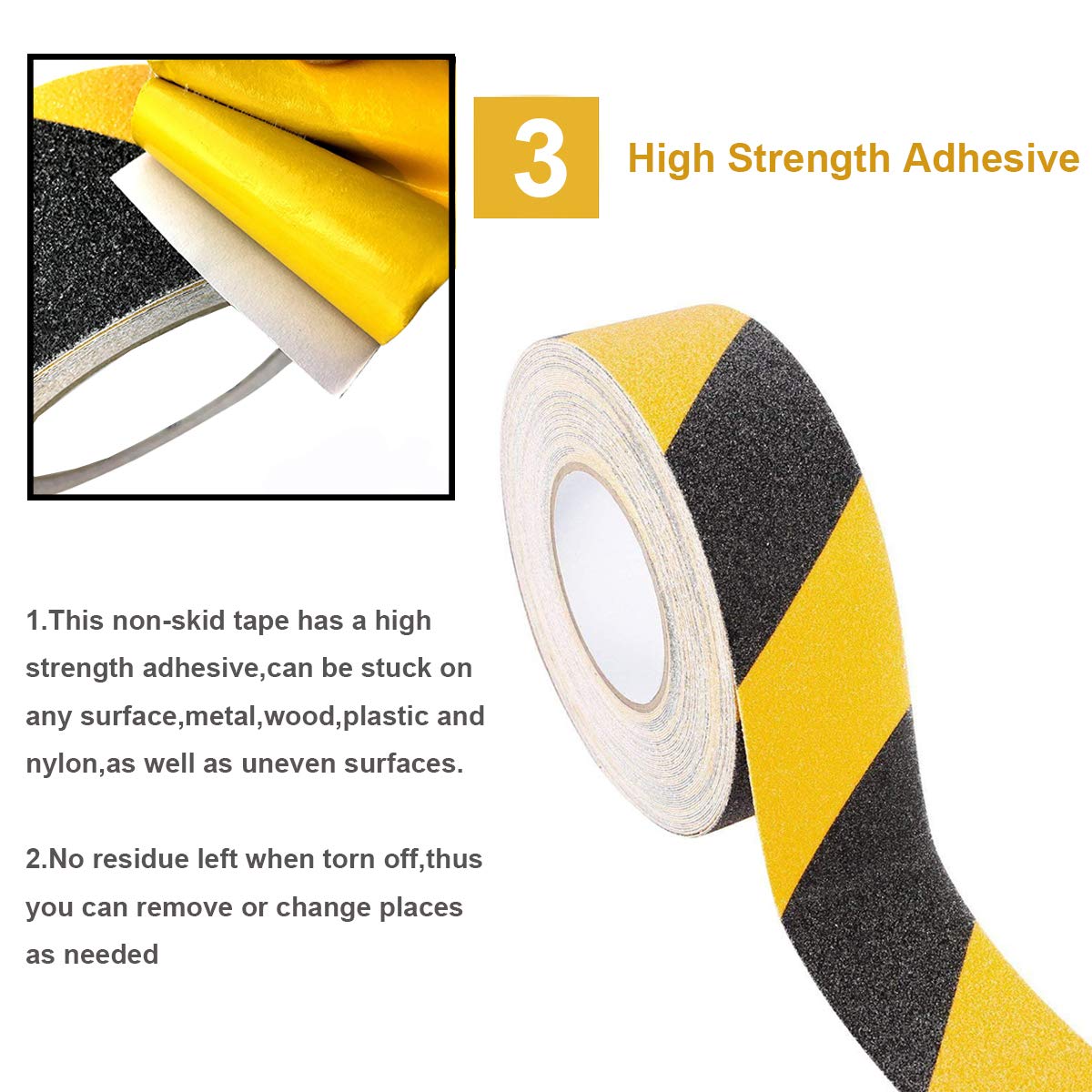 Foto 4 pulgar | Cinta Antideslizante De Seguridad Reliancer De 5 Cm X 18 M  Amarilla Y Negra - Venta Internacional.