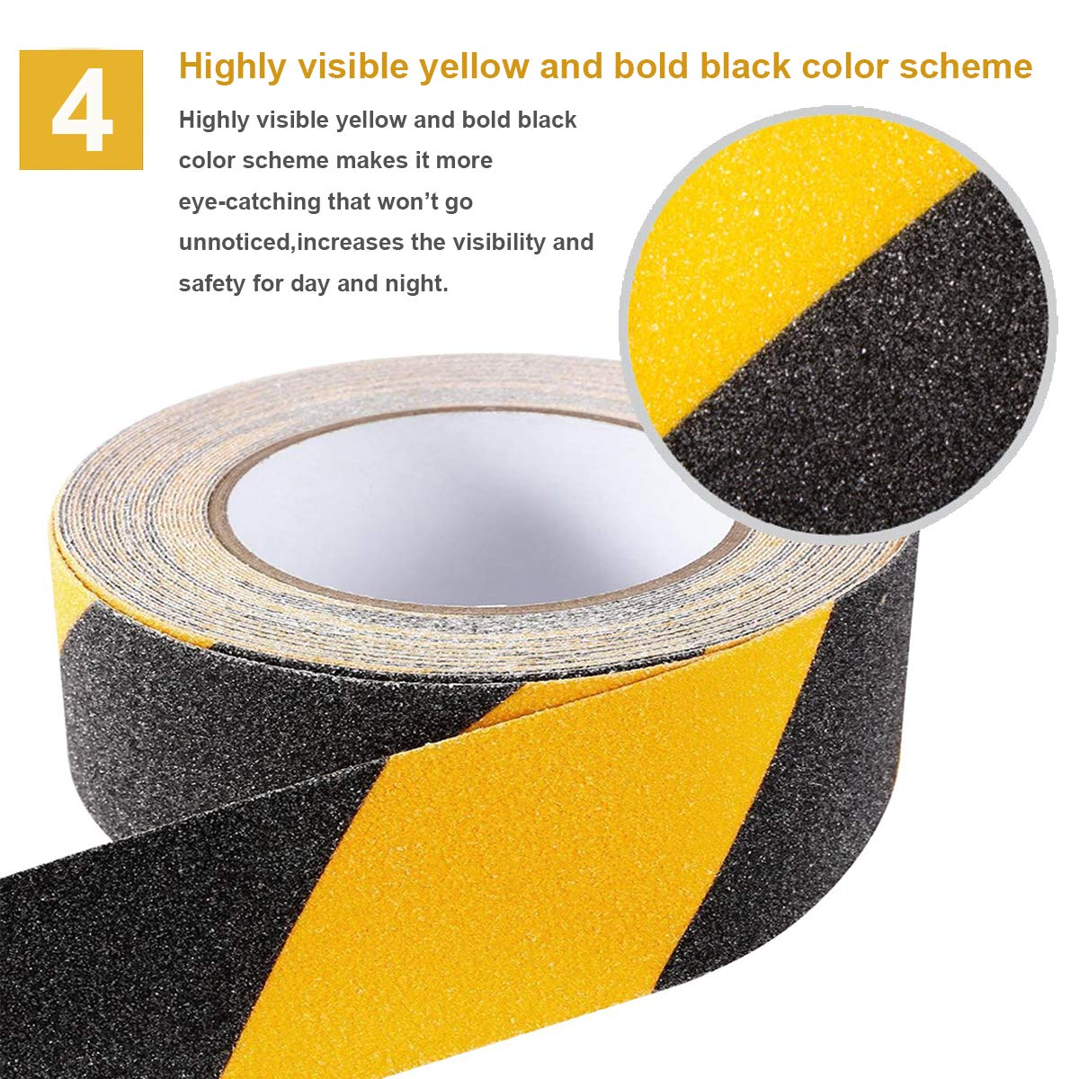 Foto 4 | Cinta Antideslizante De Seguridad Reliancer De 5 Cm X 18 M  Amarilla Y Negra - Venta Internacional.