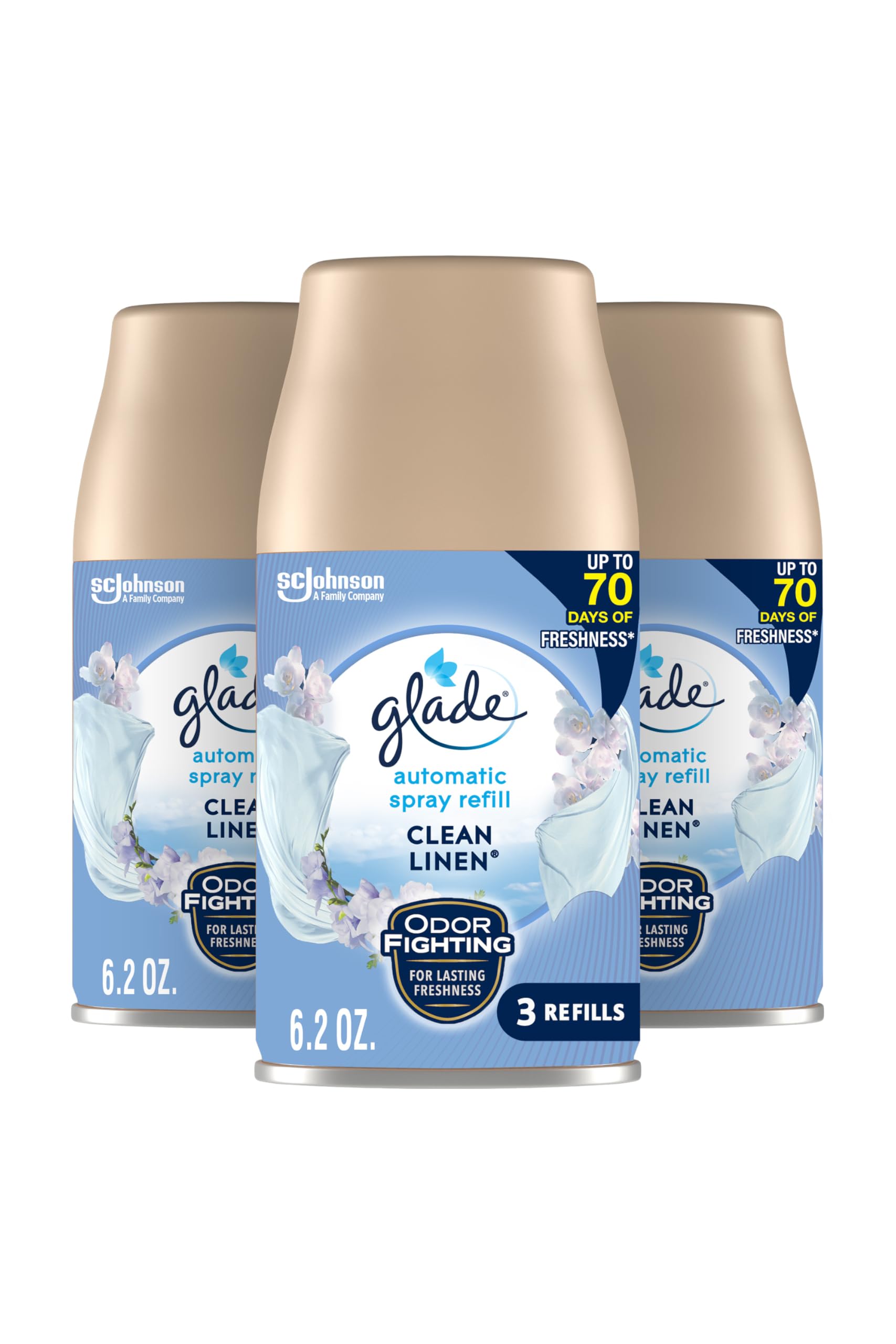 Foto 1 | Aromatizador Glade Clean Linen de 3 Piezas-Venta Internacional
